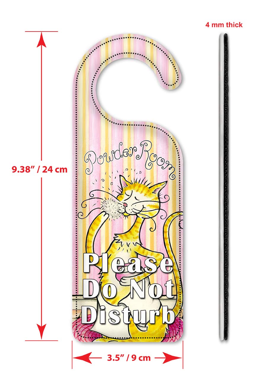 Quiet Please - Do Not Disturb Door Hanger Sign for Bathroom, Bedroom & Office - Perfect for Cat Owners, Powder Rooms & Privacy Needs