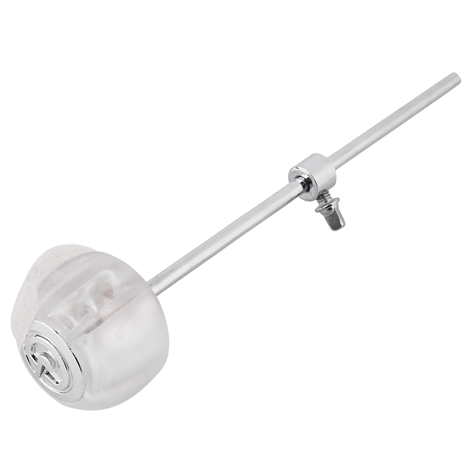 Premium Red Stainless Steel Drum Stick Beater with Felt Hammer Head & Drum Key - Bass Drum Pedal Accessory (White) | Perfect for Live Performances, Studio Recording & Drum Practice