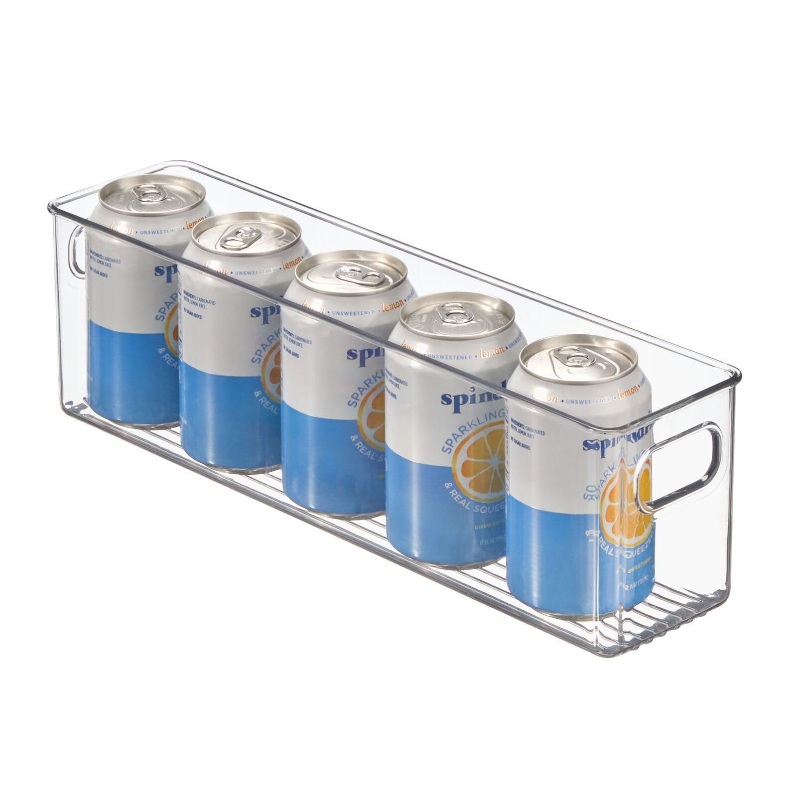 Plastic Kitchen Organizer Bin with Handles - 2 Pack for Pantry, Fridge & Cabinet Storage - Perfect for Canned Food & Snacks