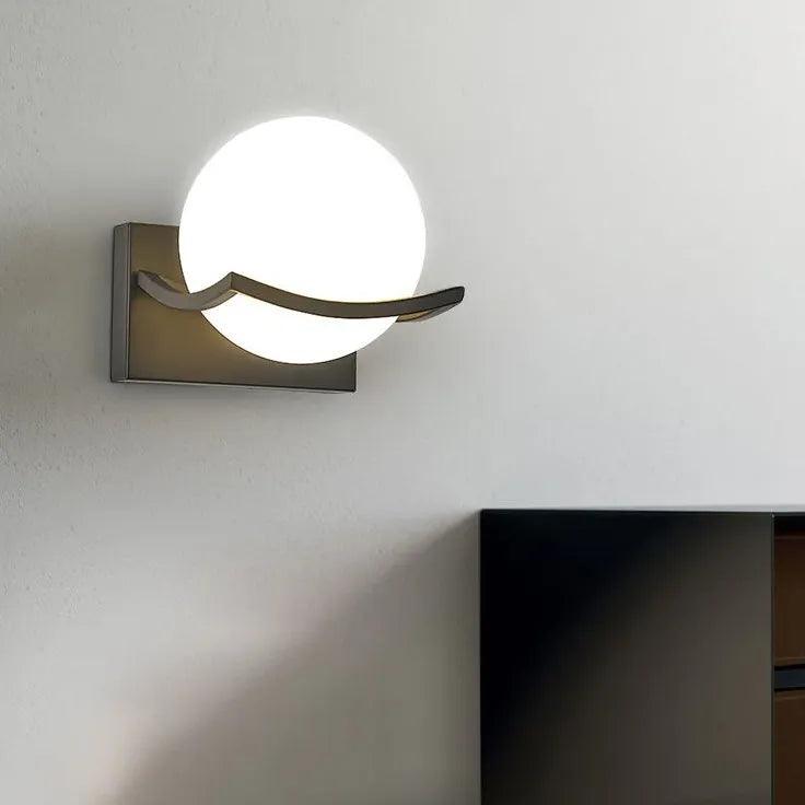 Modern Wave Shaped Glass Ball Wall Lights - Elegant LED Sconce Lighting for Bedroom, Living Room & Hallway Decor