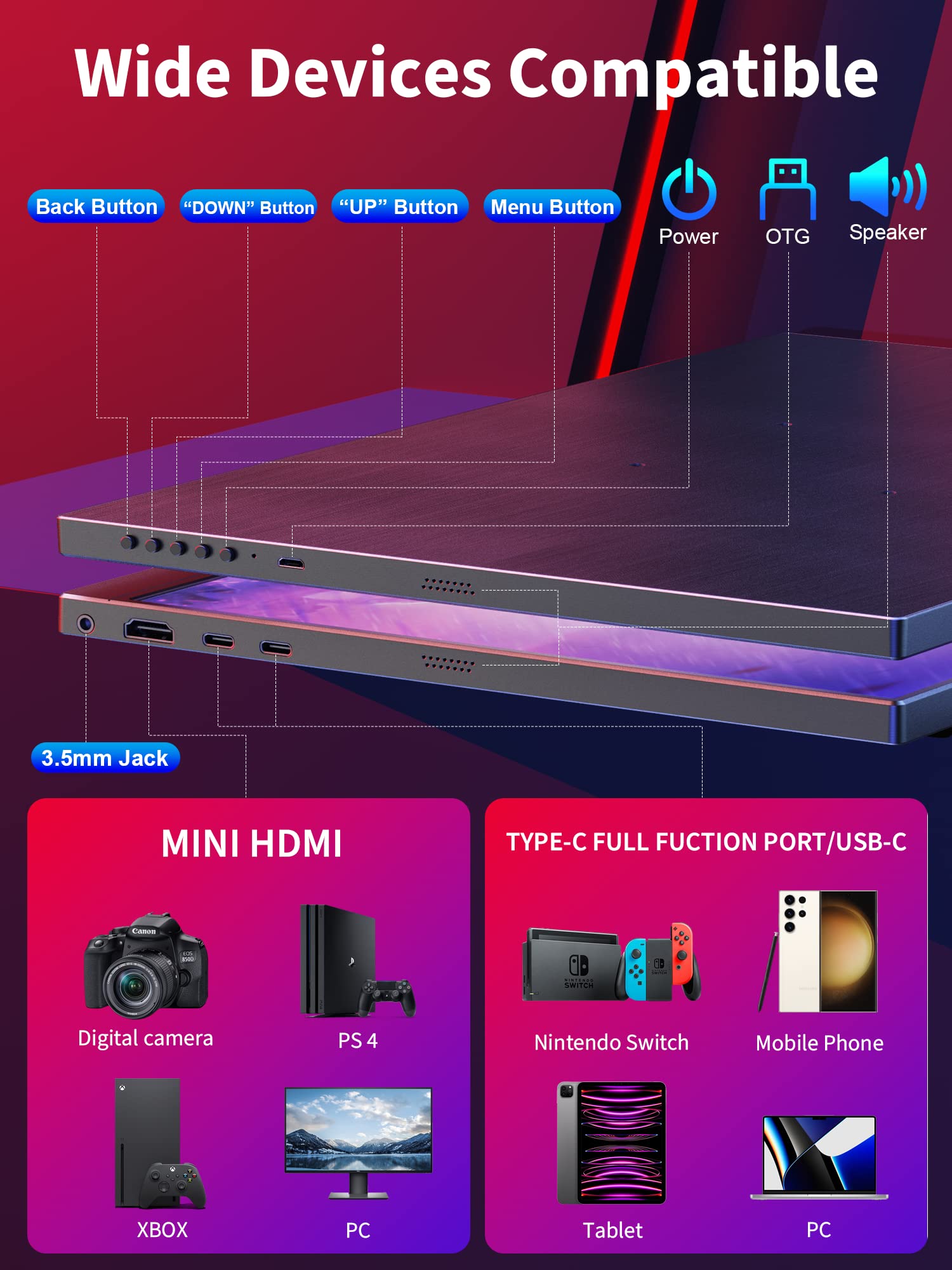2.5K 120Hz Portable Gaming Monitor - 16