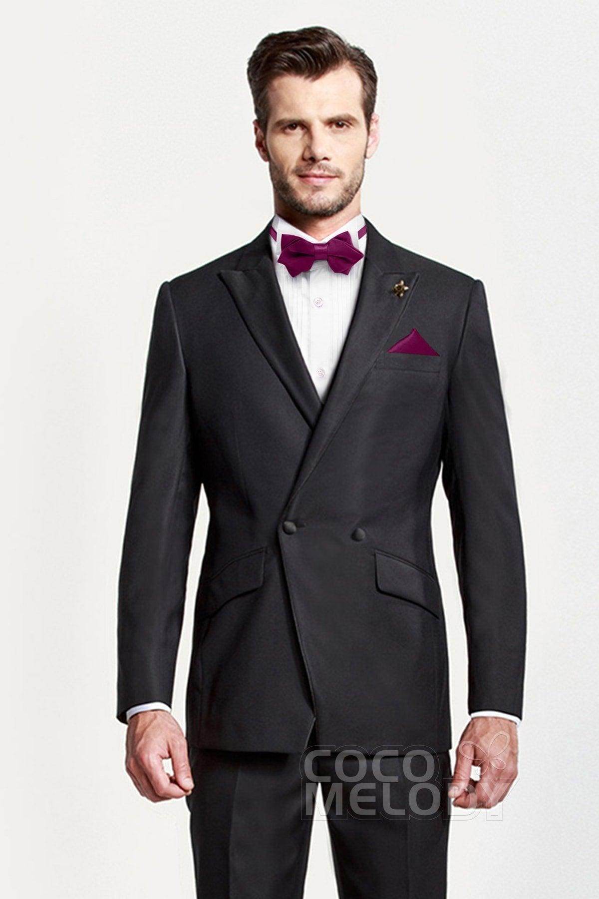 Premium Men's 2-Piece Elastic Silk-Like Satin Bow Tie Set with Pocket Square - Formal Wedding, Prom, Business Attire Accessories