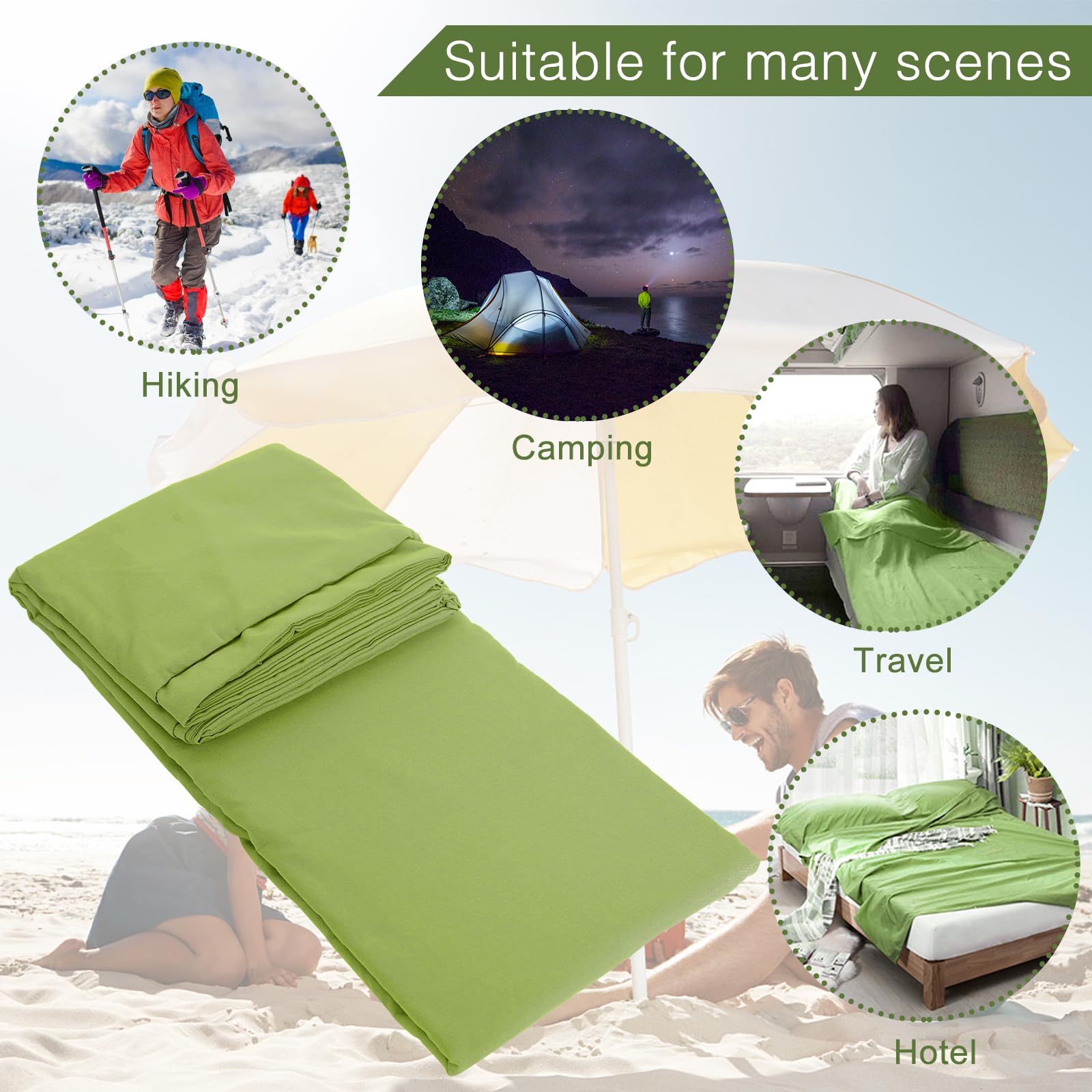 Lightweight Double Sleeping Bag Liner & Camping Sheet for Adults - Travel Sleep Sack for Outdoor Hiking, Backpacking, Hotels & Picnics | Perfect for Camping Trips, Travel Comfort & Adventure Getaways