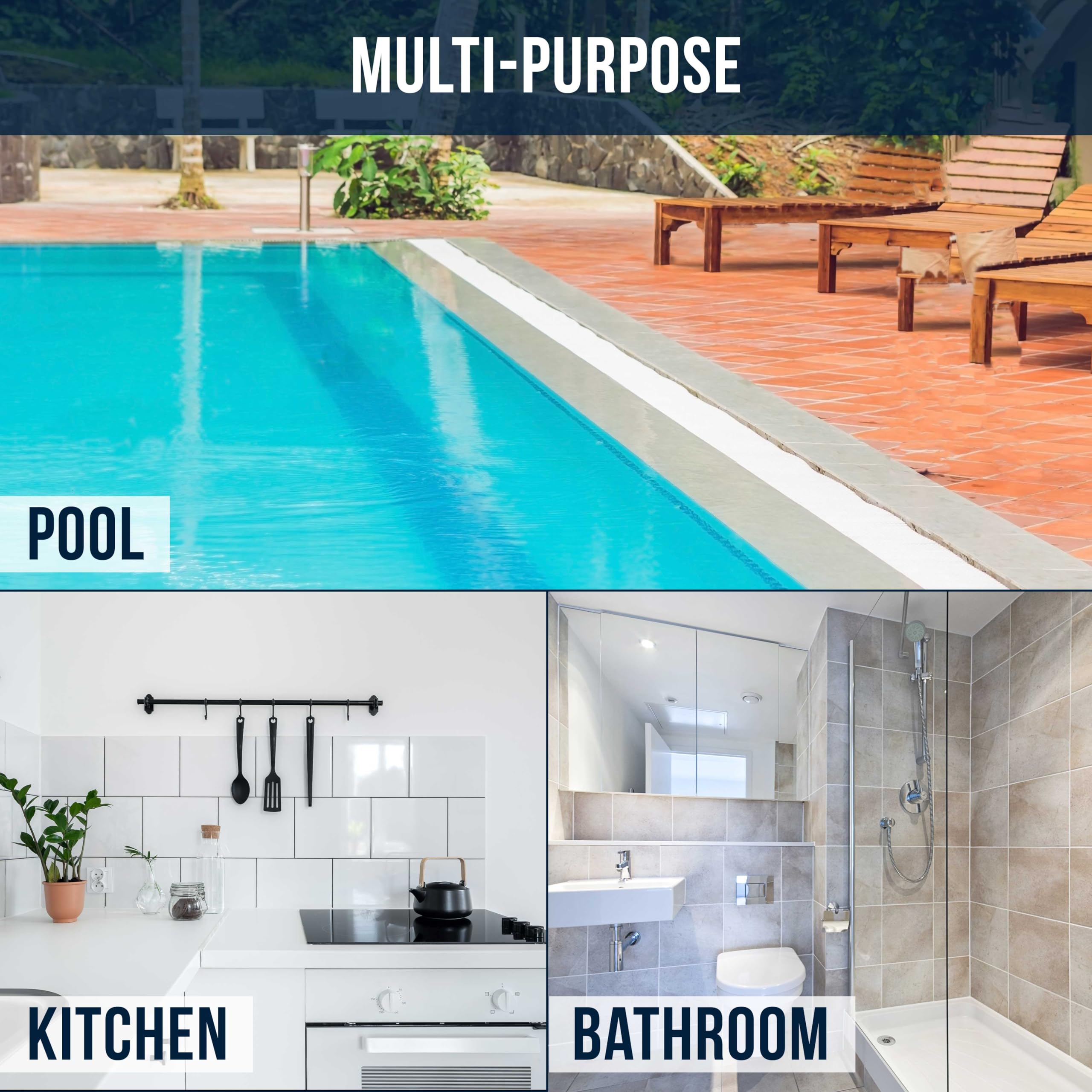 U.S. Pool Supply Handheld & Pole Attachment Scrub Brushes - Heavy Duty Surface Cleaning Sponge Pads for Pool Tile, Grout, Vinyl Liners & Spas - Stain Remover for Kitchen, Bathroom, Tub & Shower - Perfect for Pool Maintenance & Household Deep Cleaning