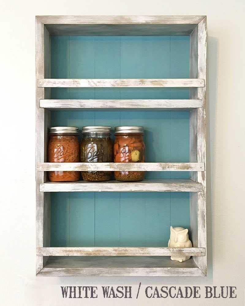 Solid Wood Spice Rack Cabinet No. 102 - Black/Mustard Yellow Kitchen Organizer for Herbs & Spices | Perfect for Pantry, Countertop, and Cabinet Storage
