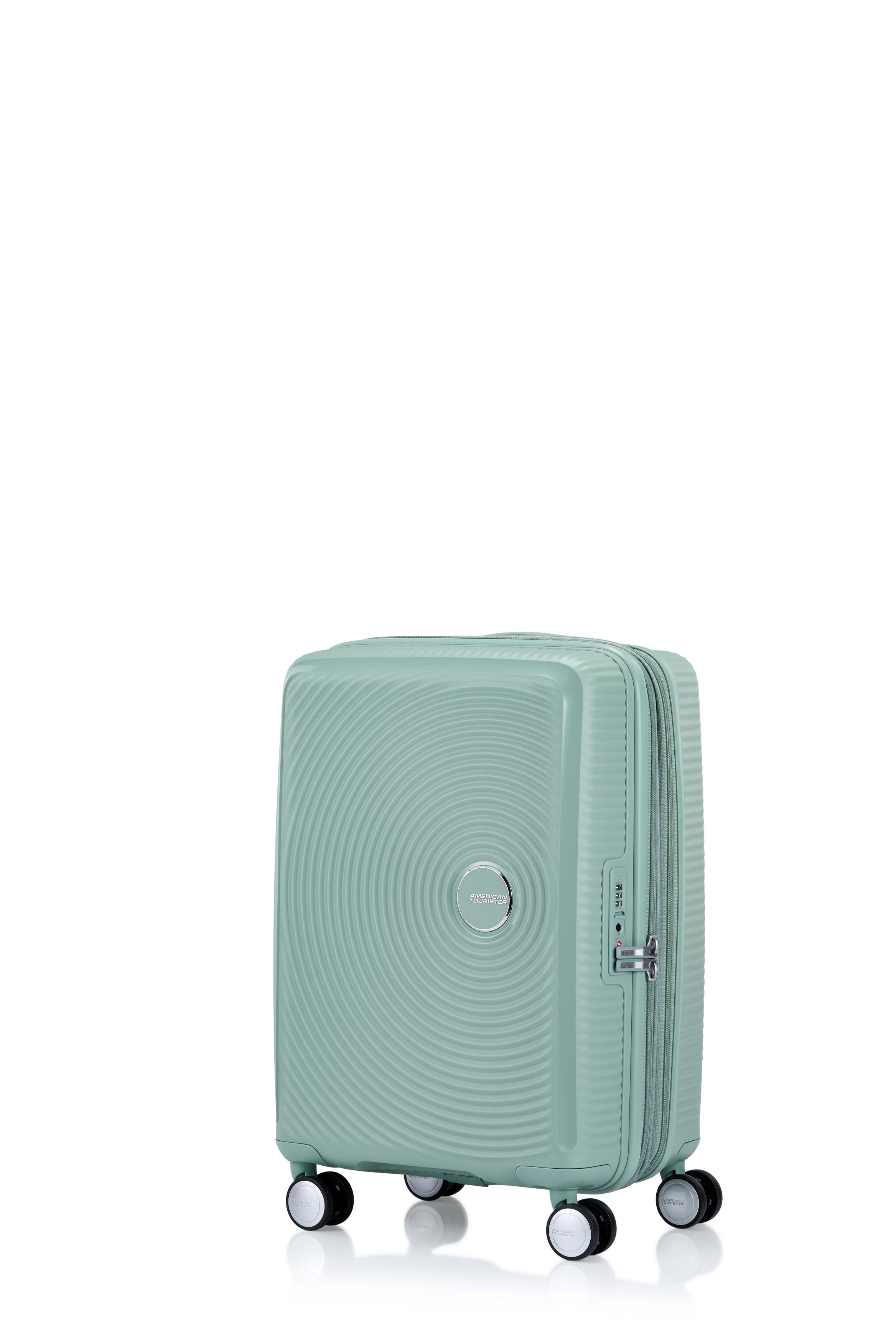 American Tourister 55cm Curio 2.0 Carry-On Luggage - Lightweight Spinner Suitcase with 360° Wheels, Urban Green Color | Perfect for Business Travel & Weekend Getaways