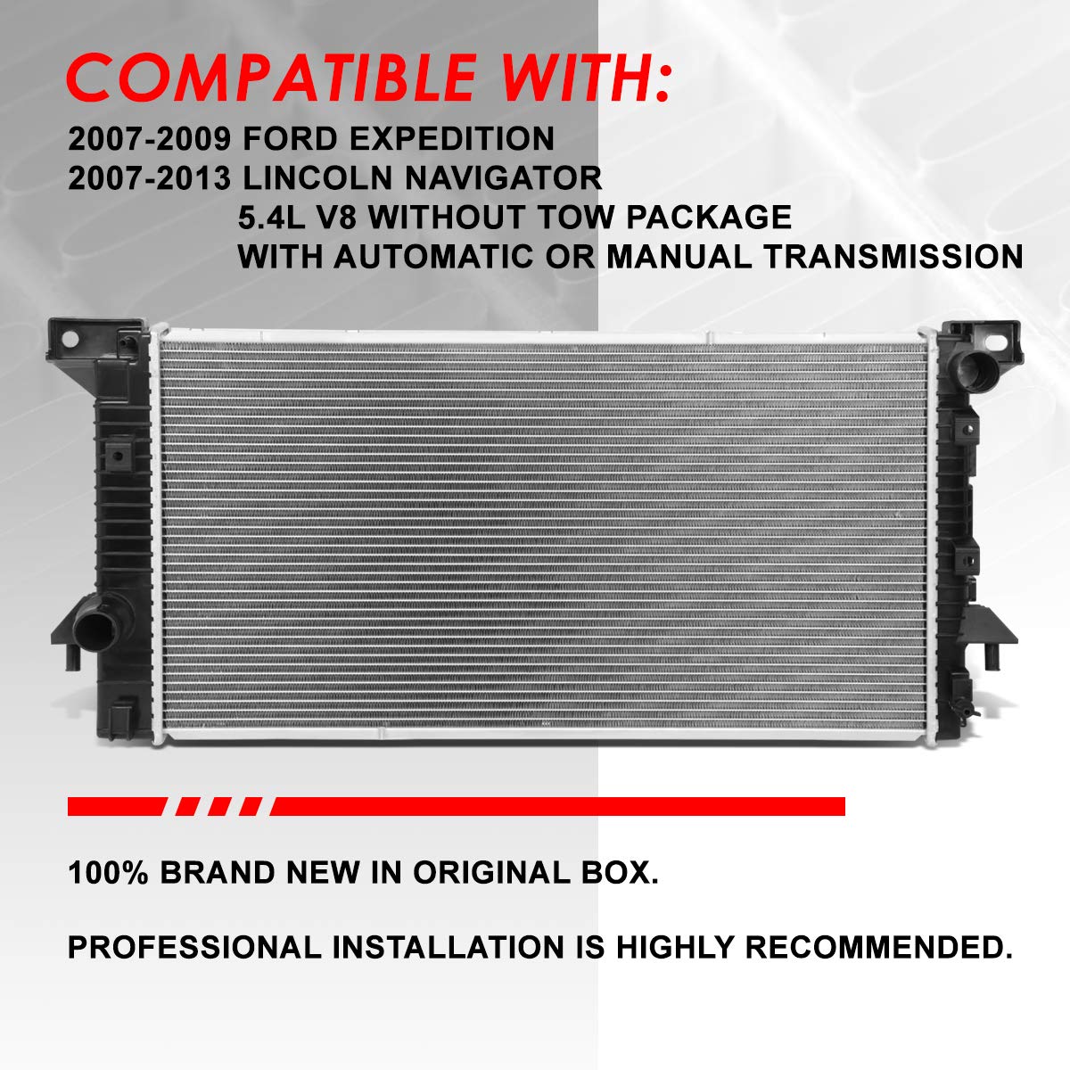 Auto Dynasty DPI 13046 Aluminum Core 1-Row Cooling Radiator for 2007-2013 Ford Expedition & Lincoln Navigator 5.4L V8 - Direct Fit Replacement for Engine Cooling System, Off-Road & Towing Use