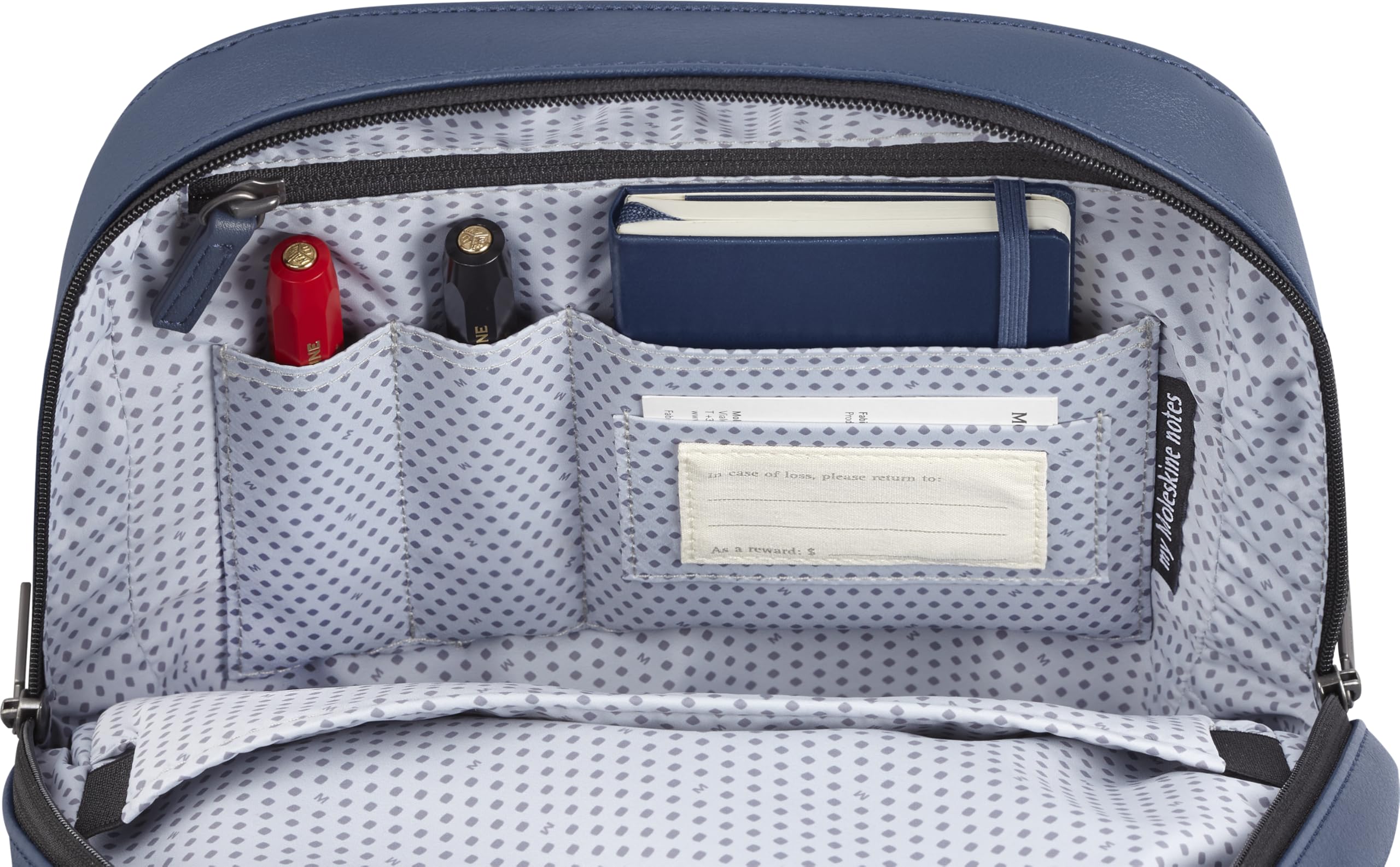 Moleskine Classic 2.0 Small Backpack 14 Inch Laptop Backpack for Women & Men - Water-Resistant Sapphire Blue Daypack for Work, School, Travel & Commuting