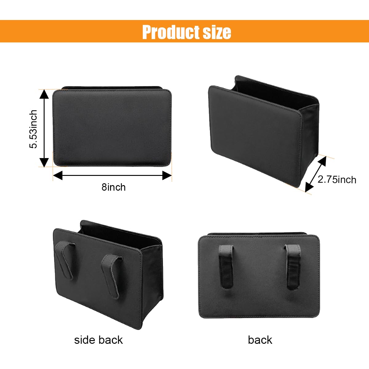 Premium Car Trash Can - Auto Leather Garbage Bin Organizer with Trash Bags | Foldable Mini Dustbin Storage for Car, SUV & Travel | Multi-Function Vehicle Waste Container (Black) - Keep Your Car Clean on Road Trips & Daily Commutes