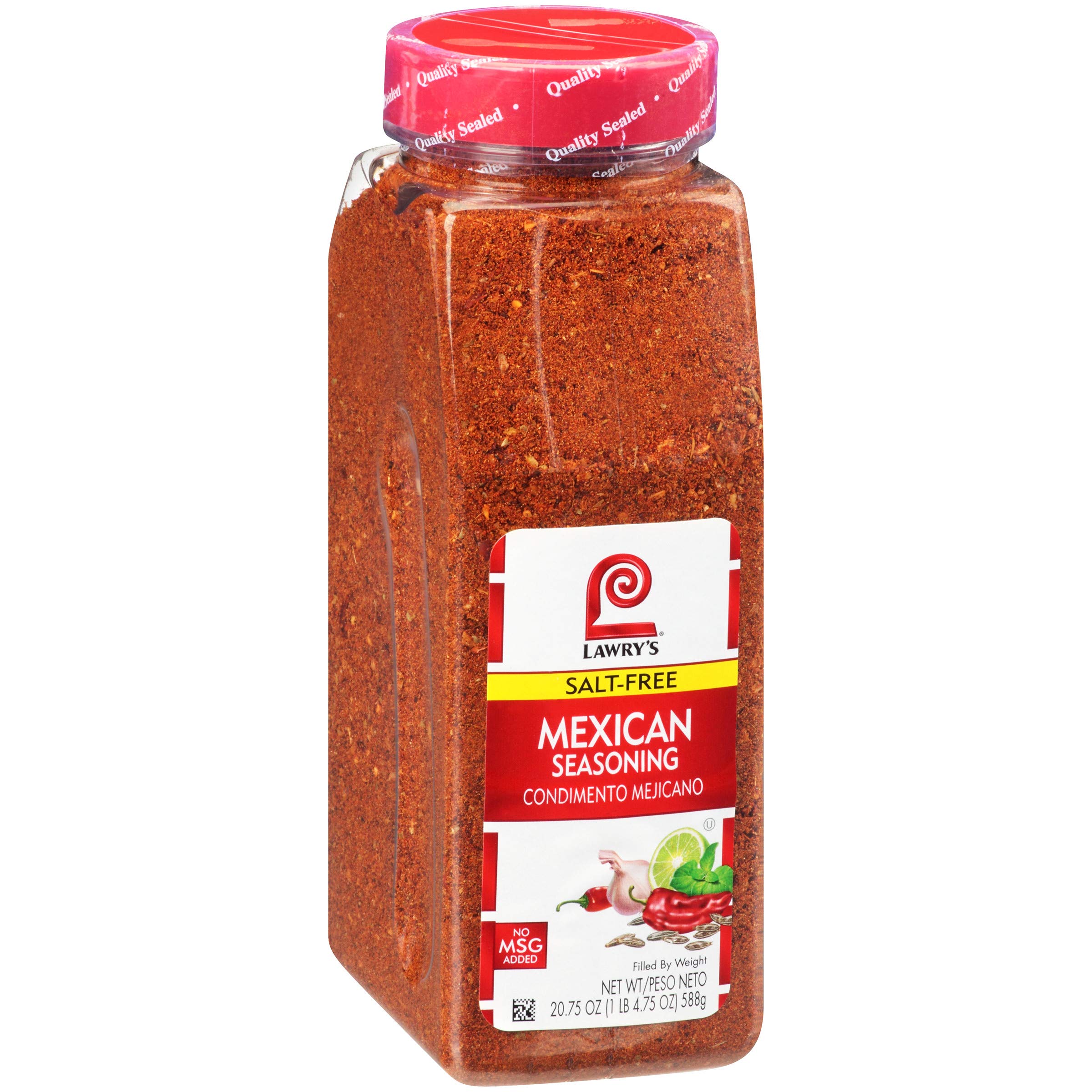 Lawry's Salt Free Mexican Seasoning Blend - 20.75 oz (Pack of 6) | Authentic Flavor for Tacos, Fajitas & Grilled Meats | Perfect for Healthy Cooking & Mexican Cuisine