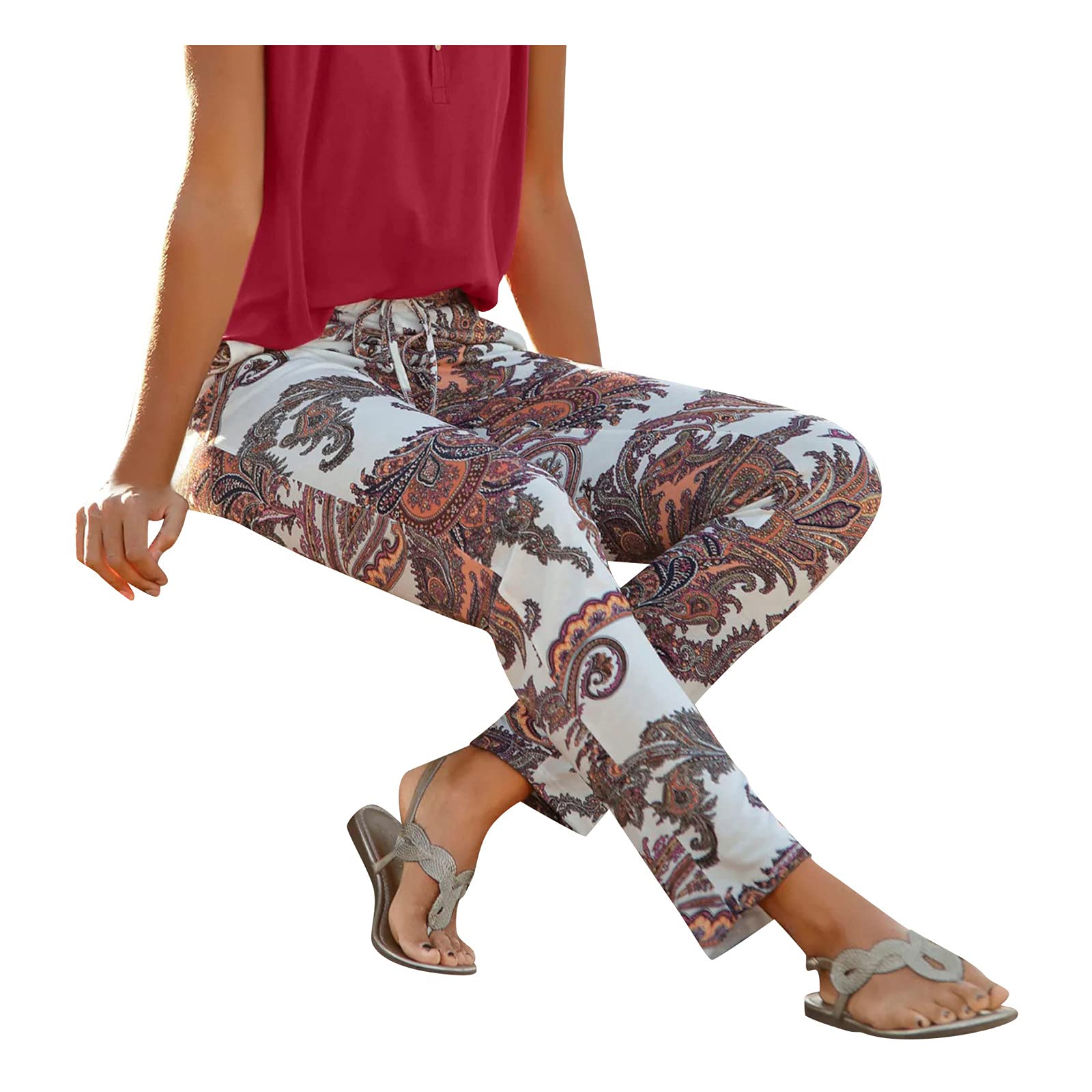 Smooto Women's Running Shorts with Liner - Boot Cut Work Pants for Casual & Athletic Wear - Bohemian Gypsy Style Trousers - Brown Size L | Perfect for Yoga, Gym, Running & Everyday Comfort