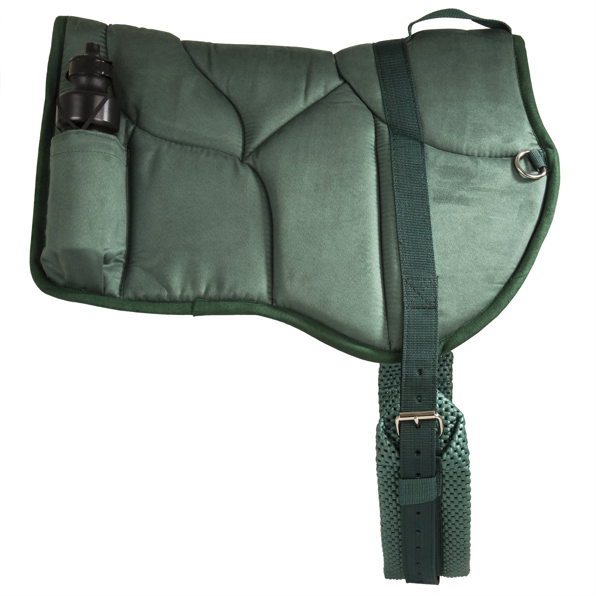 Best Friend Western Bareback Saddle Pad for Horses - Contoured Poly-Cotton Blend, Breathable & Non-Slip Girth - Perfect for Trail Riding, Training & Equestrian Sports - Includes Water Bottle Holder