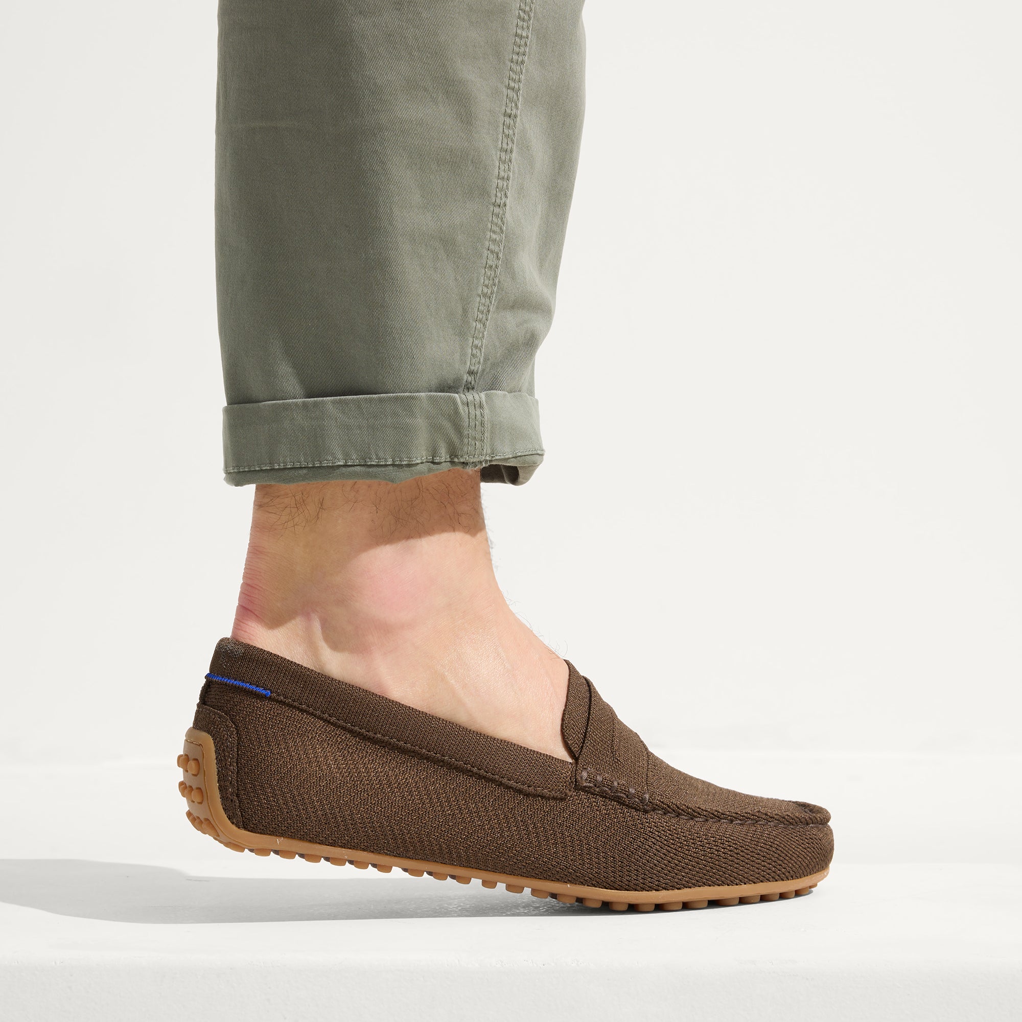 Brown Herringbone Driving Loafers for Men | Comfortable Slip-On Shoes for Casual Wear & Business Casual Outfits