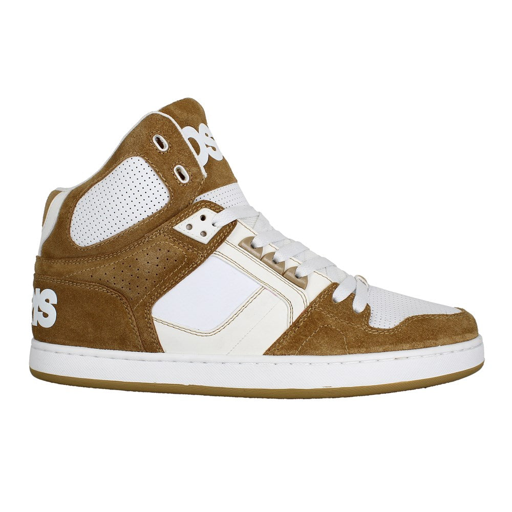 Osiris NYC 83 CLK Skate Shoes - Brown/White High-Top Sneakers for Men & Women | Streetwear Fashion, Skateboarding, Casual Wear