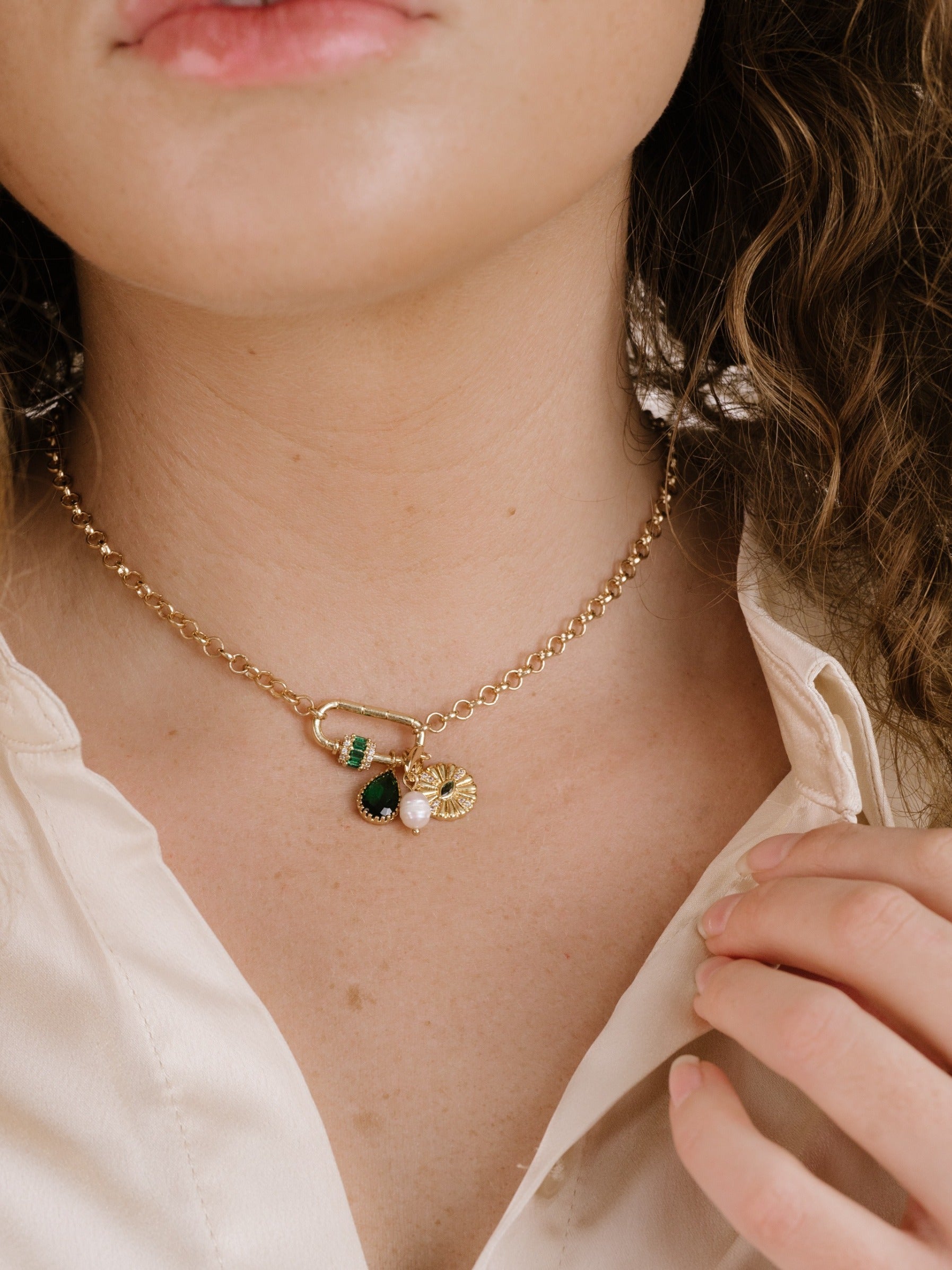 Green Queen Crystal Charm Necklace - Elegant Bohemian Jewelry for Women | Perfect for Parties, Weddings & Everyday Wear