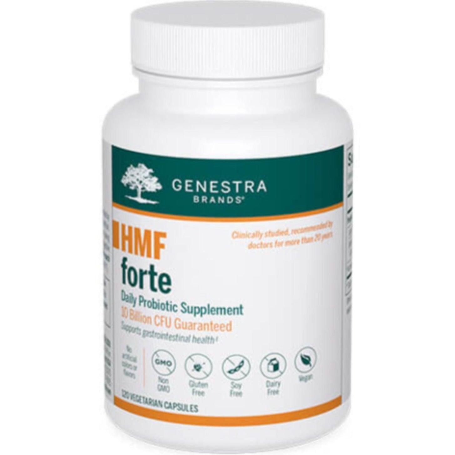 Genestra HMF Forte Probiotic 10 Billion CFU - 120 Veggie Caps for Digestive Health & Immune Support - Supports Gut Flora Balance for Adults & Kids