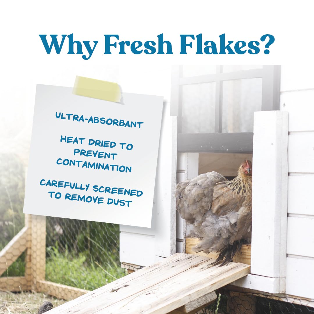 **Manna Pro Fresh Flakes - Premium Pine Shavings for Chicken Coop Bedding | 4 Cubic Feet | Odor Control & Comfort for Poultry, Small Animals & Pet Enclosures**