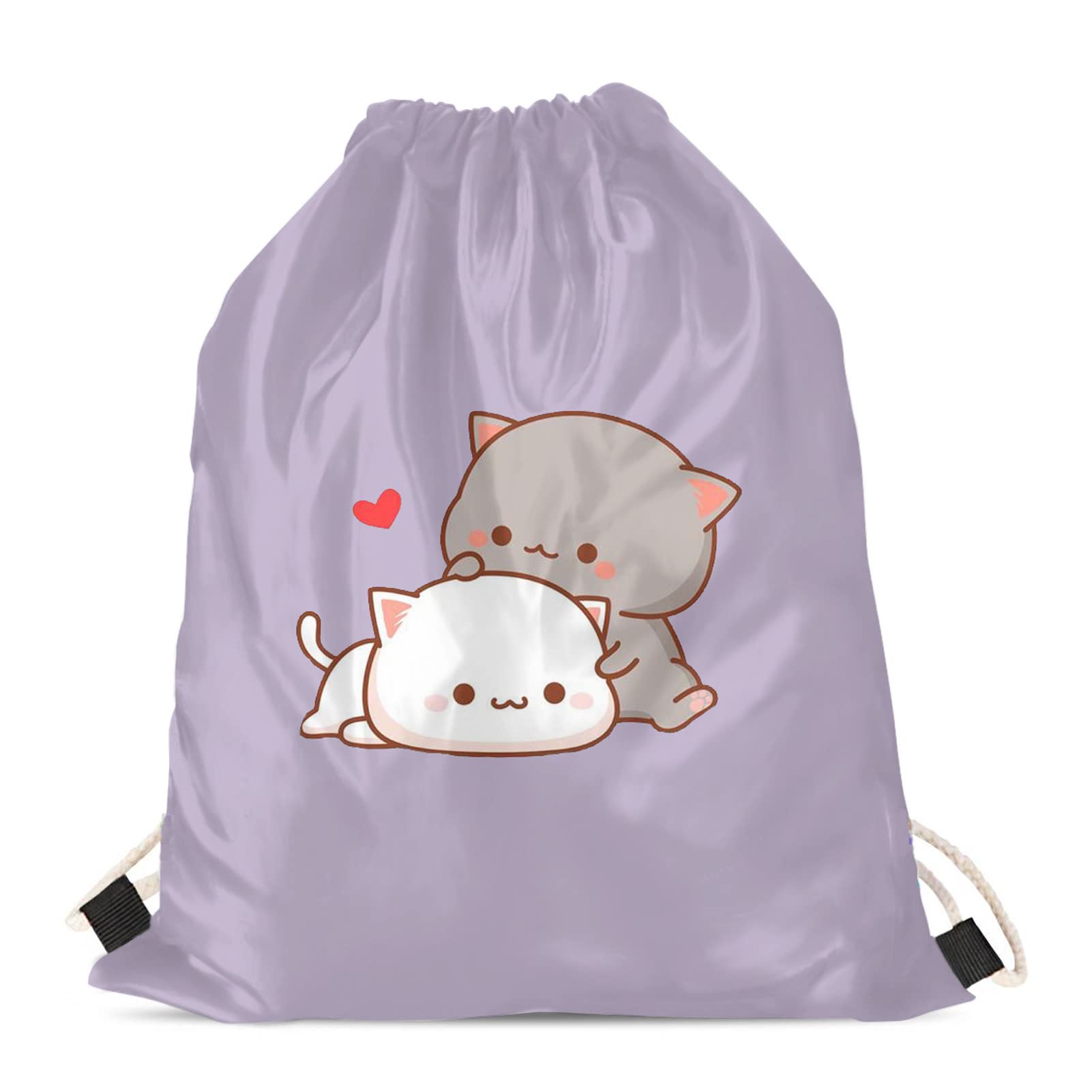 HELLHERO Gym Drawstring Backpack for Women Men Kids - Lightweight Sports Bag for Travel, Workout, Running, School - Perfect for Fitness, Hiking & Daily Use (Cute Kitten Cat Design)
