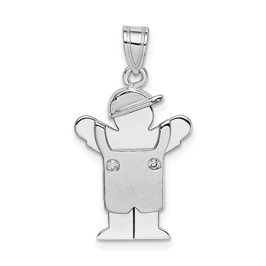 14K White Gold Diamond Baby Pendant Necklace - Elegant Kids Jewelry for Women, Perfect Gift for Her - Ideal for Birthdays, Christenings & Special Occasions