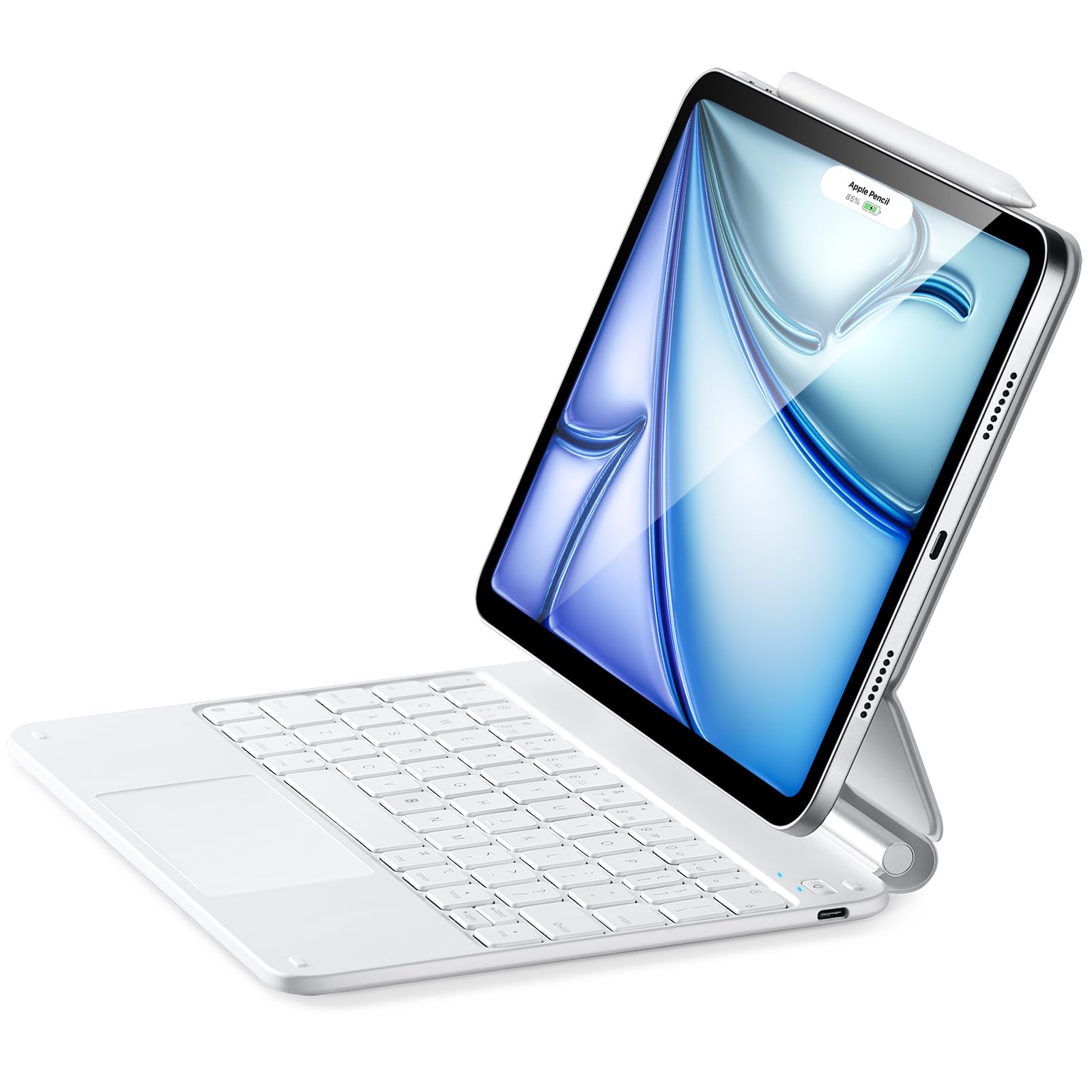 ESR Magnetic Keyboard Case for iPad Air 11 (M2, 2024) & iPad Pro 11 - Compatible with iPad Air 6/5/4 - Slim Protective Cover with Floating Cantilever Stand & Multi-Touch Trackpad - Perfect for Work, Travel & Home Office (White)