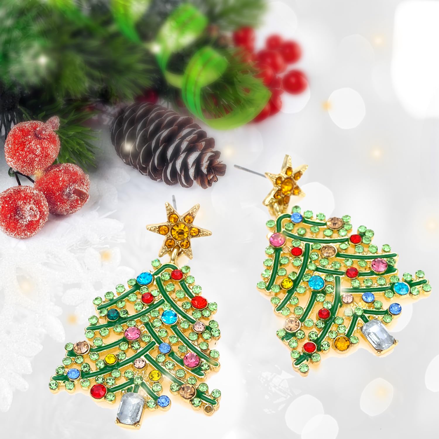Bohemian Layered Tassel Dangle Earrings for Women - Acrylic Rose Petal Drop Earrings, Holiday Party Jewelry Gift (Perfect for Festive Occasions, Weddings & Date Nights)