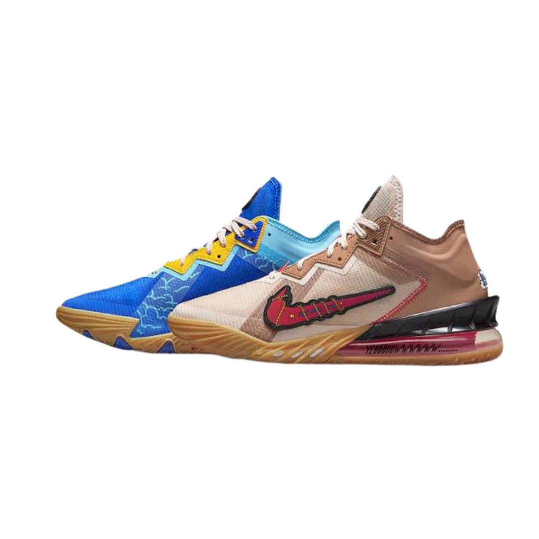 Nike LeBron XVIII Low Basketball Shoes - Racer Blue, White & Baltic Blue - Perfect for Court Performance & Casual Wear