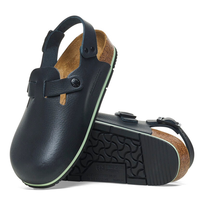 Birkenstock Tokio Pro Leather Shoes for Men & Women - Black Leather Slip-Resistant Work Shoes for Nurses, Chefs & Professionals - Comfortable & Durable Footwear for Healthcare, Restaurant & Industrial Work
