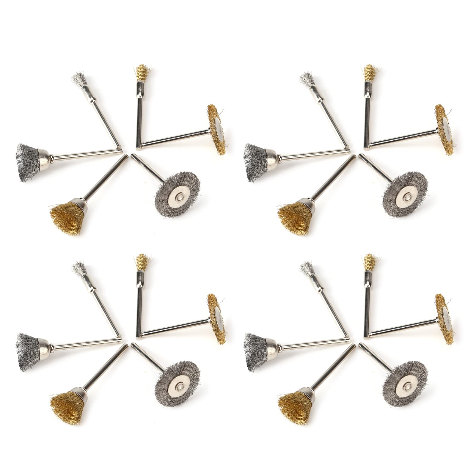 24pcs Stainless Steel Polishing Brush Set - Wire Wheel Brush & Grinding Wheel for Drill, Rotary Tool & Angle Grinder - Perfect for Metal Polishing, Rust Removal & Surface Cleaning (DIY, Automotive, Metalworking)