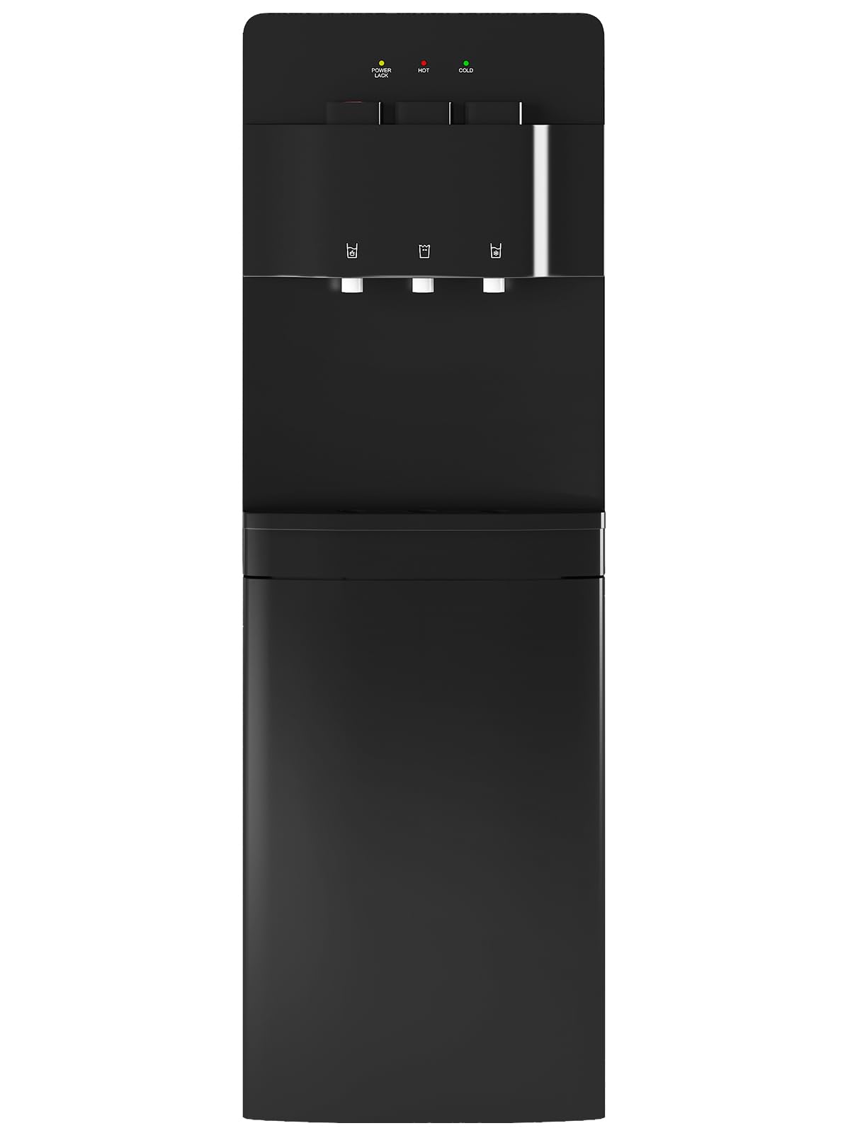 TABU Bottom Loading Water Dispenser with 3 Temperature Settings - Hot, Cold & Room Temperature, Self-Cleaning Water Cooler with Child Safety Lock & Anti-Scalding Design for 3/5 Gallon Bottles (Black) - Perfect for Home, Office & Kitchen Use