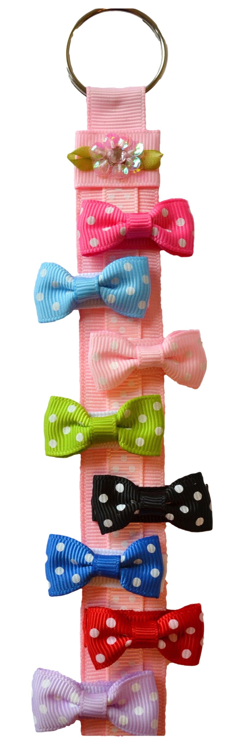 Set of 8 Polka Dot Hair Bows with Free Bow Holder - Baby Snap Clips for Girls | Perfect for Birthday Parties, School, and Special Occasions