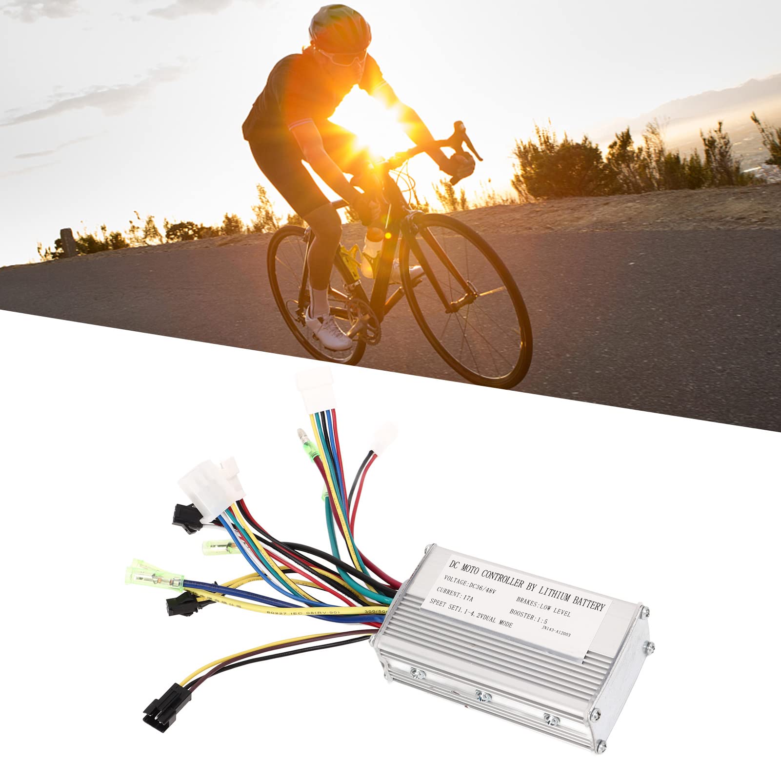 36V 48V 17A DC Motor Speed Controller with Wire Harness - Compatible with Electric Bikes, Scooters & DIY Projects | Perfect for E-Bike Upgrades & Motor Control Systems