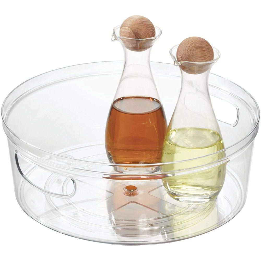 iDesign Crisp Turntable with Handles - 360° Rotating Kitchen Organizer for Spices, Makeup & Essentials | Perfect for Pantry, Bathroom & Vanity Organization