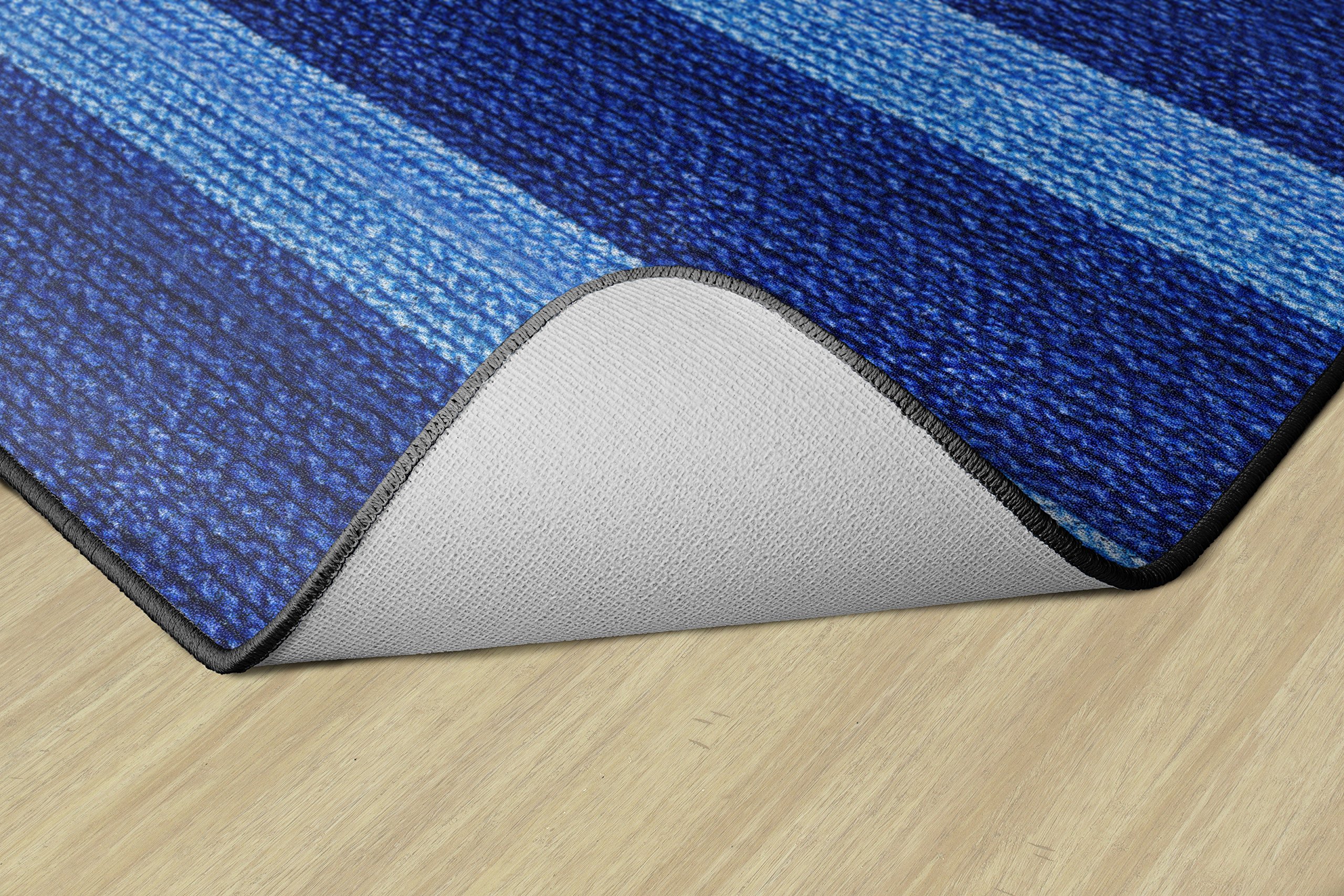Premium Basketweave Washable Striped Carpet Rug - 6' x 8'4