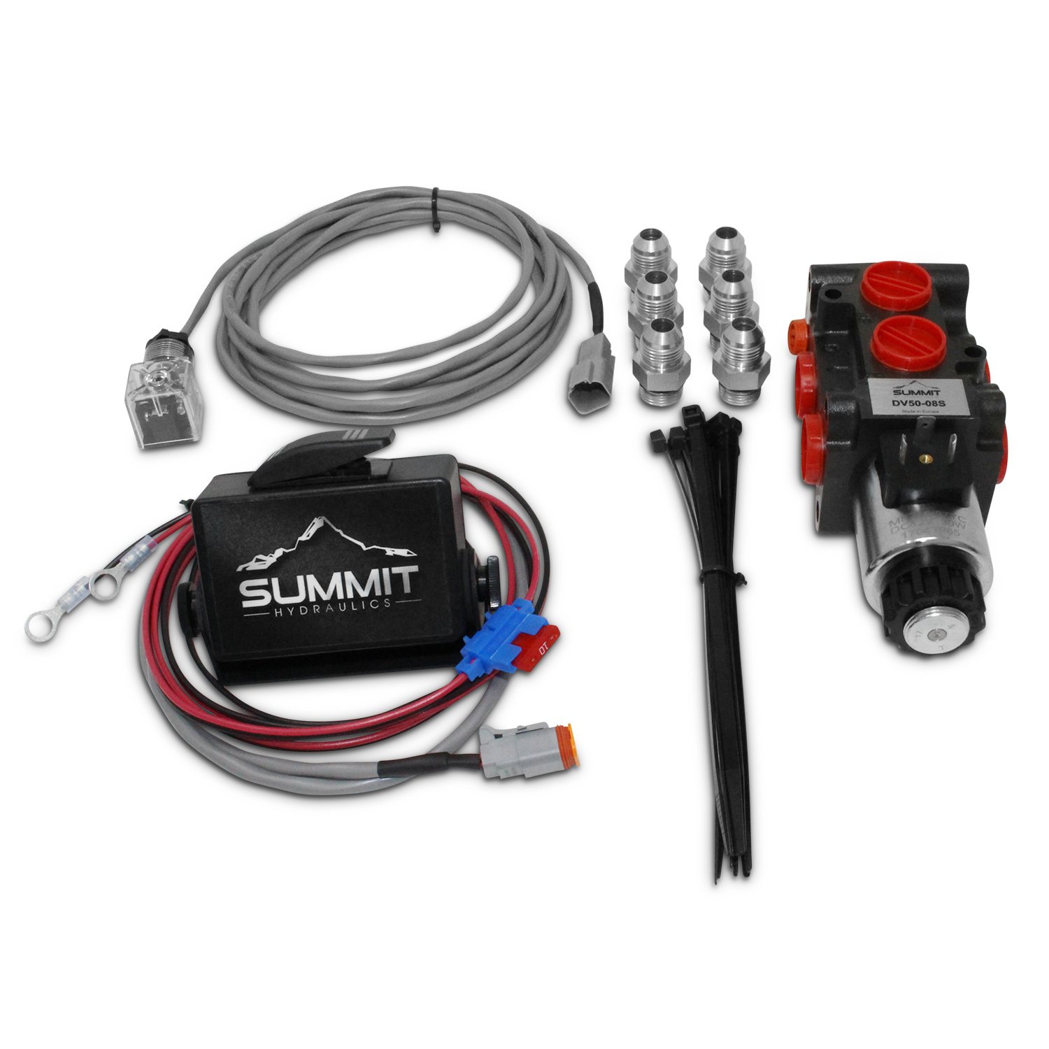 Summit Hydraulics 13 GPM Hydraulic Multiplier Solenoid Selector Diverter Valve with Rocker Switch - Heavy Duty Hydraulic Flow Control for Tractors, Excavators & Construction Equipment