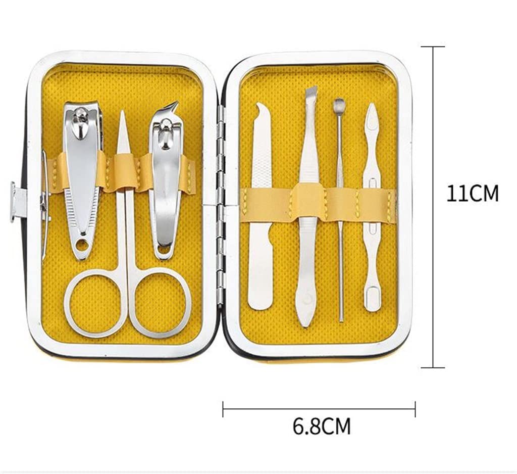 Premium Stainless Steel Nail Clipper Set - 7-Piece Manicure & Pedicure Kit for Professional Grooming at Home, Travel, Salon Use (Color: A)