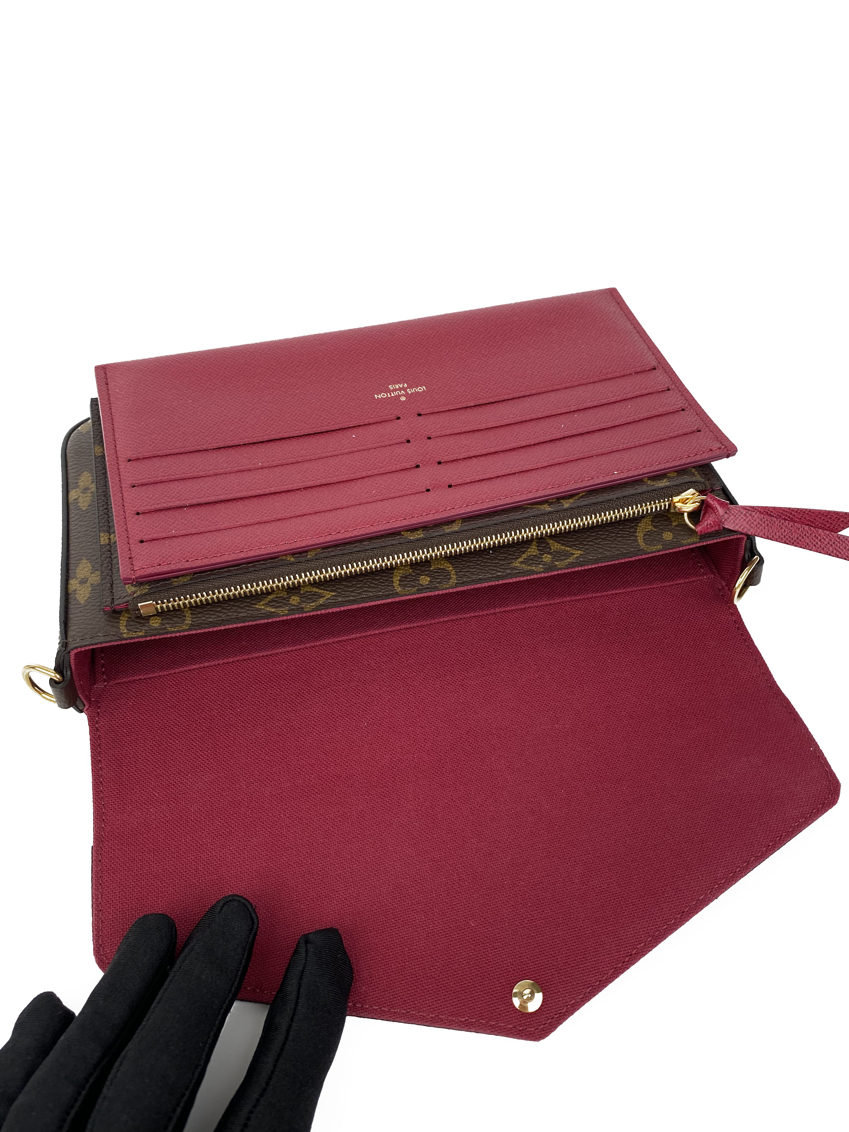 Authentic Louis Vuitton Monogram Felicie Pochette Crossbody Bag - Luxury Designer Wallet on Chain for Women, Perfect for Evening Parties & Date Nights