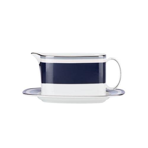 Kate Spade Mercer Gravy Boat with Stand - Elegant Sauce Server for Thanksgiving, Holiday Dinners & Entertaining - Perfect for Gravy, Syrup & Dressings