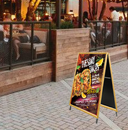 30x40 A-Frame Sign Holder - Large Wood Snap Frame Display Board with 1 1/4