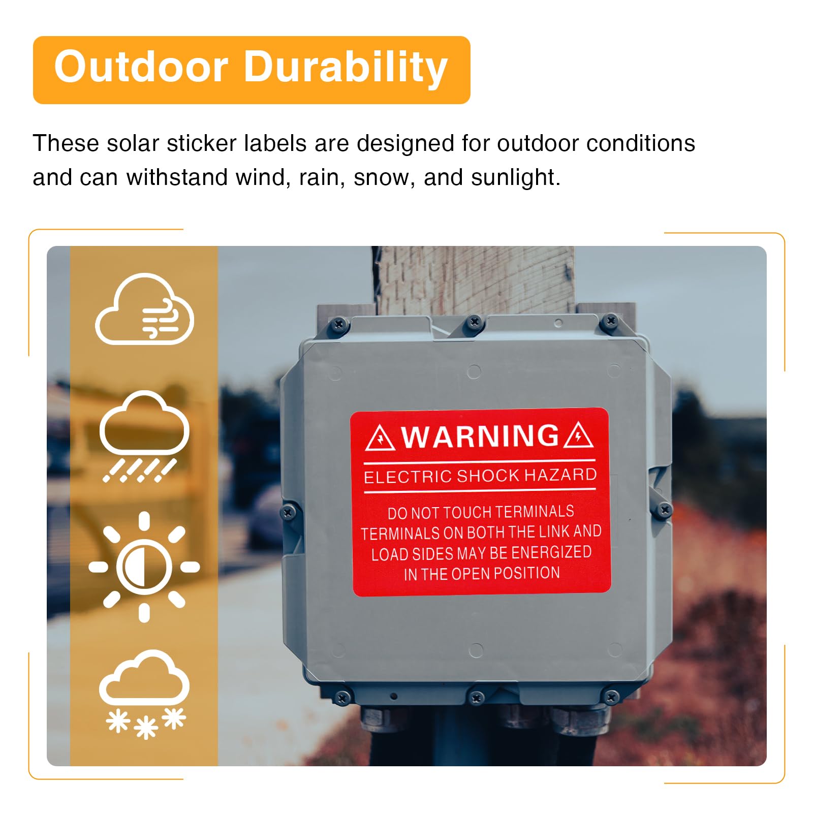 40 Pcs Durable PV Labels for Solar Panel Systems | Waterproof Solar Stickers for Residential & Commercial Photovoltaic Projects | PV Safety Warning Labels | Ideal for Solar Installations, Maintenance & Compliance