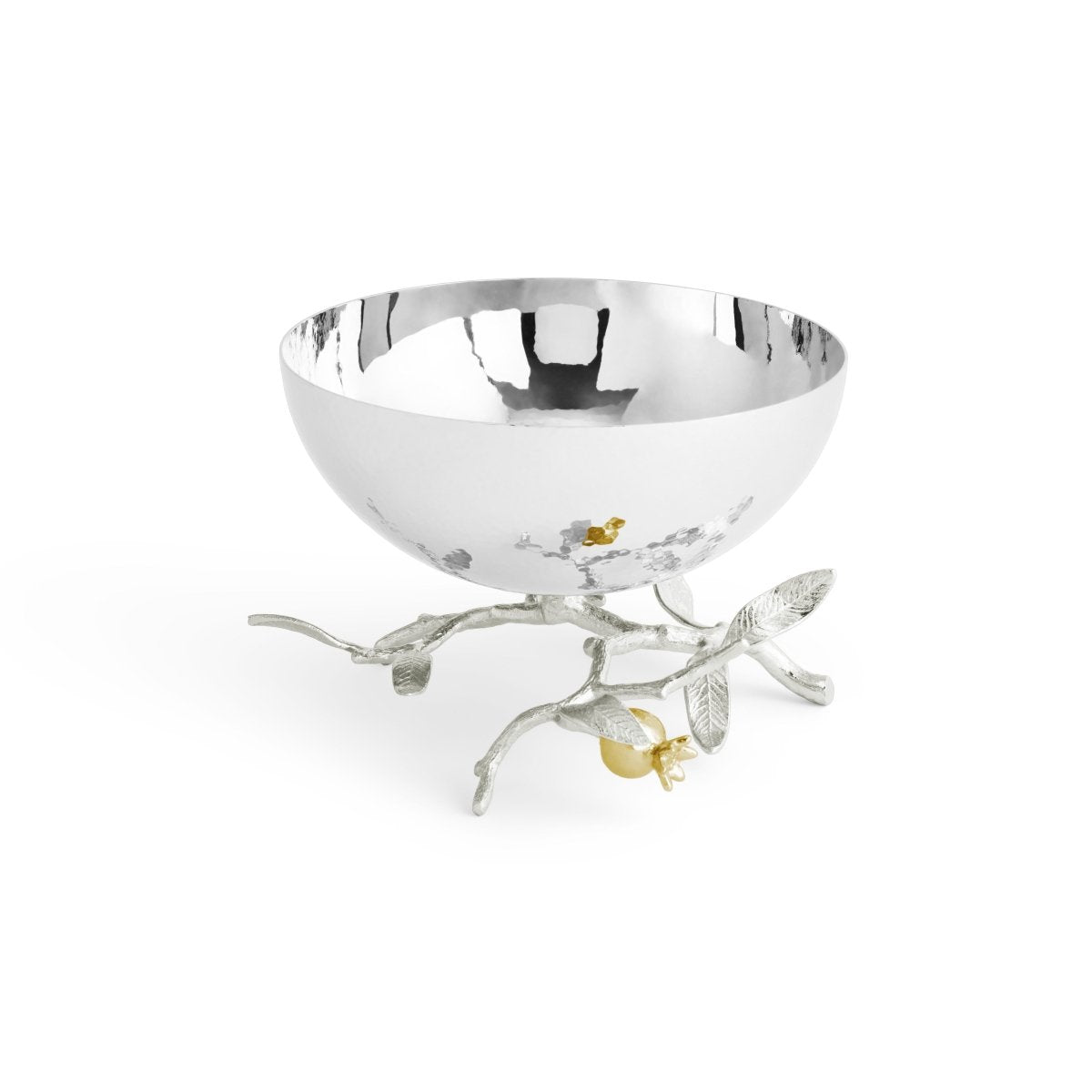 Elegant Pomegranate Silver & Gold Small Bowl - Perfect for Home Decor, Gift Giving & Party Serving | Handcrafted Decorative Bowl for Dining Table, Centerpiece & Display