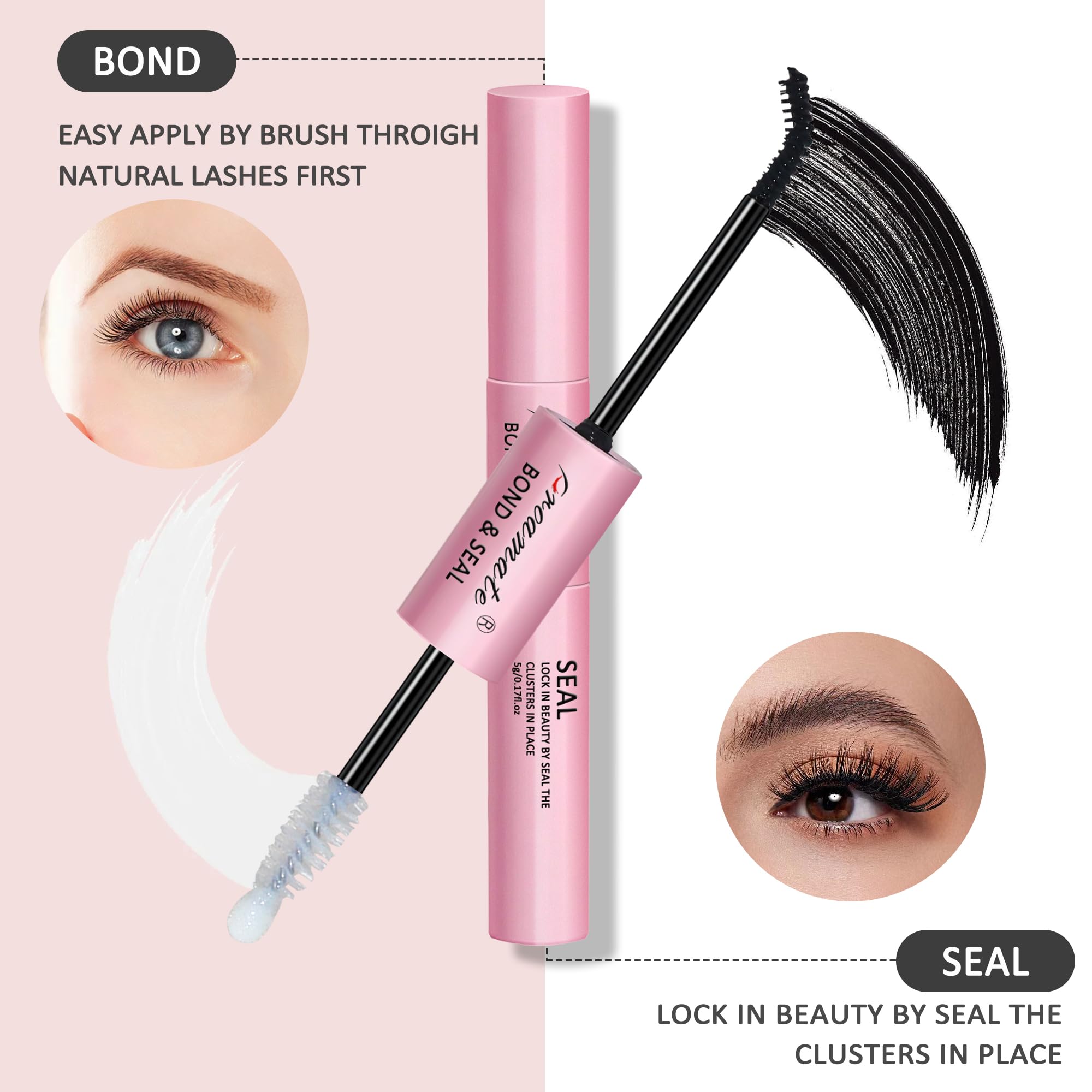 Best Latex-Free Waterproof Eyelash Glue - Super Strong Hold Cluster Lash Adhesive for Extensions | Long-Lasting, Safe & Gentle Formula | Perfect for Daily Wear, Special Occasions & Professional Use