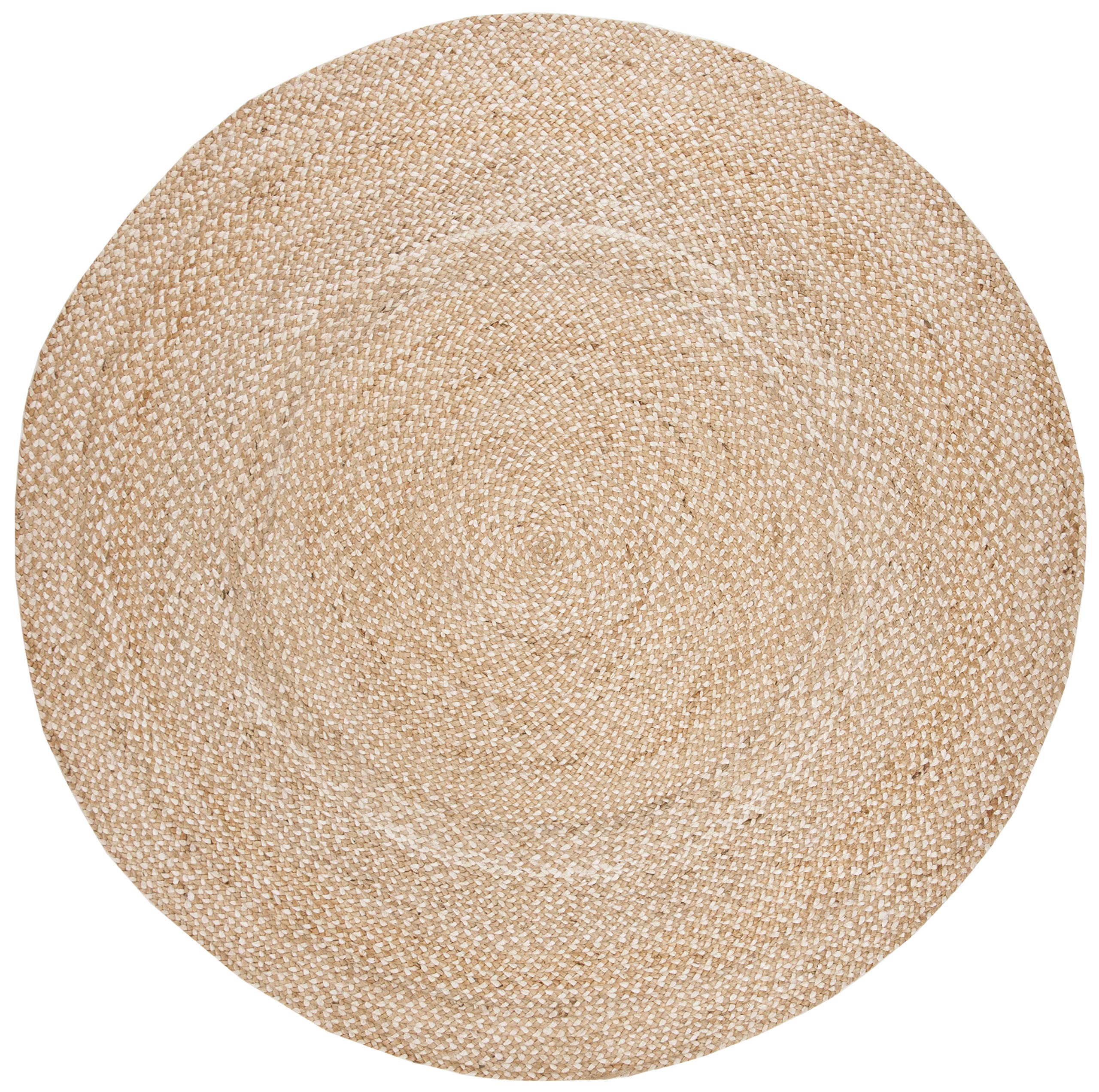 SAFAVIEH Handmade Boho Braided Jute Area Rug - 10' Round Natural & Ivory, Non-Slip Natural Fiber Rug for High Traffic Living Room & Bedroom | Durable Floor Mat for Home Decor, Boho Chic Style (NF804B)