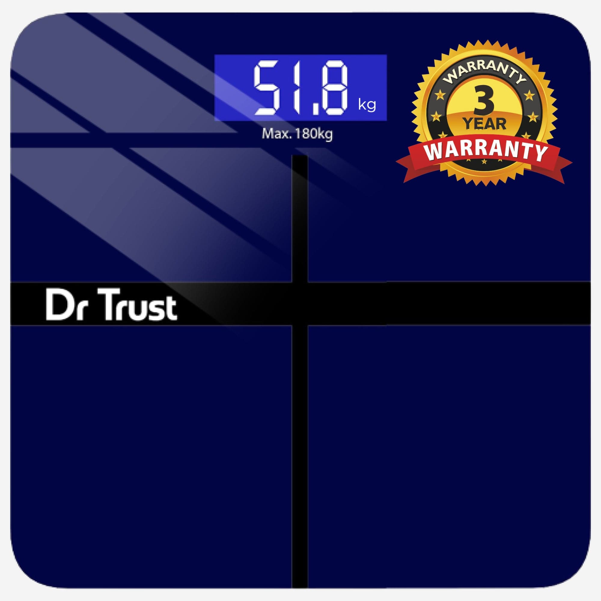 Dr Trust USA Digital Body Weight Scale - Rechargeable Electronic Bathroom Scale for Home Use, Accurate Weight Measurement for Health & Fitness Tracking - Perfect for Daily Weigh-Ins & Weight Management