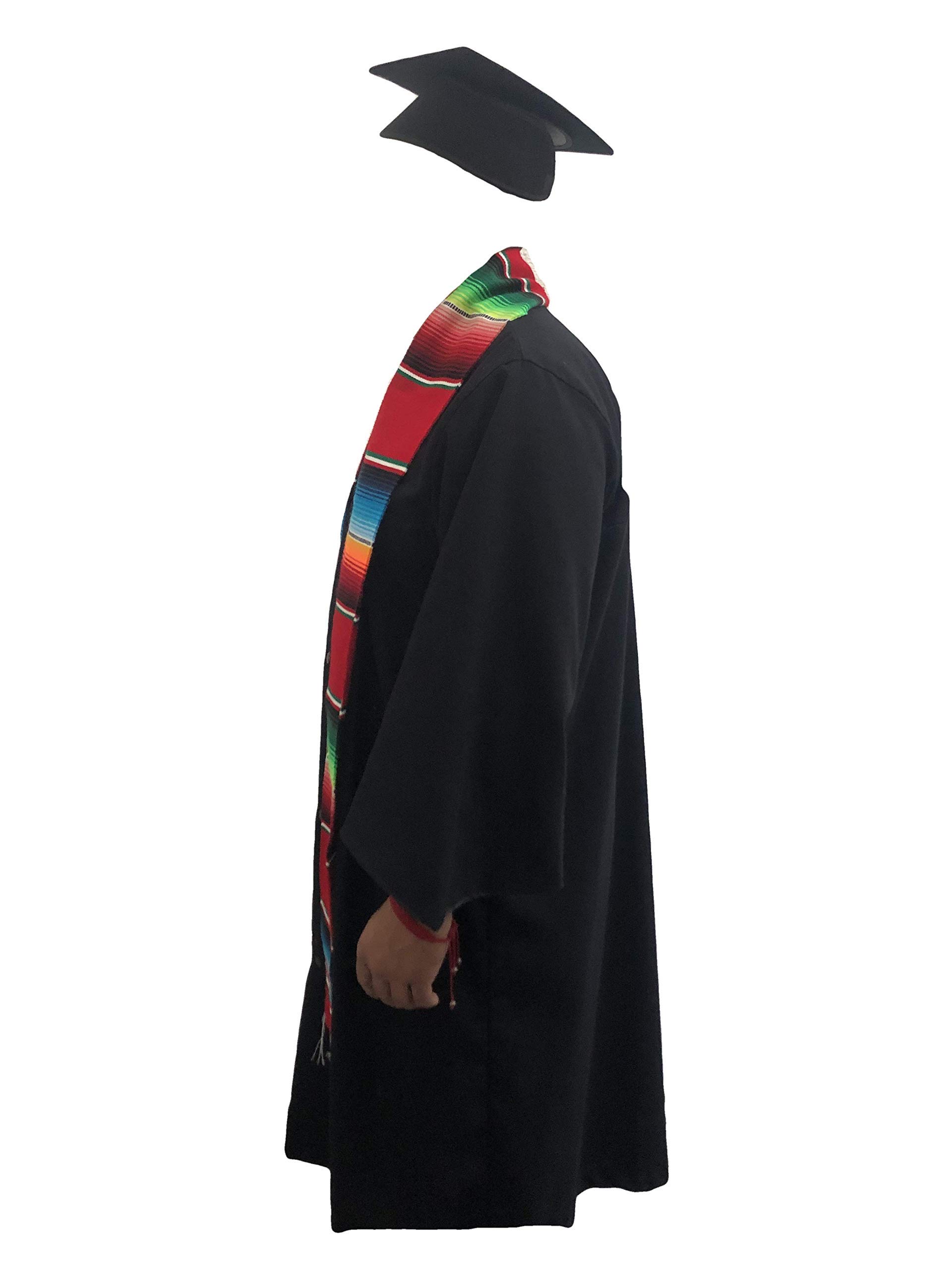 Mexican Graduation Stole - Authentic Serape Estola Mexicana for Latino & Hispanic Graduation Ceremonies | Red Traditional Sash for High School & College Graduates | Perfect for Cultural Celebrations & Commencement Events