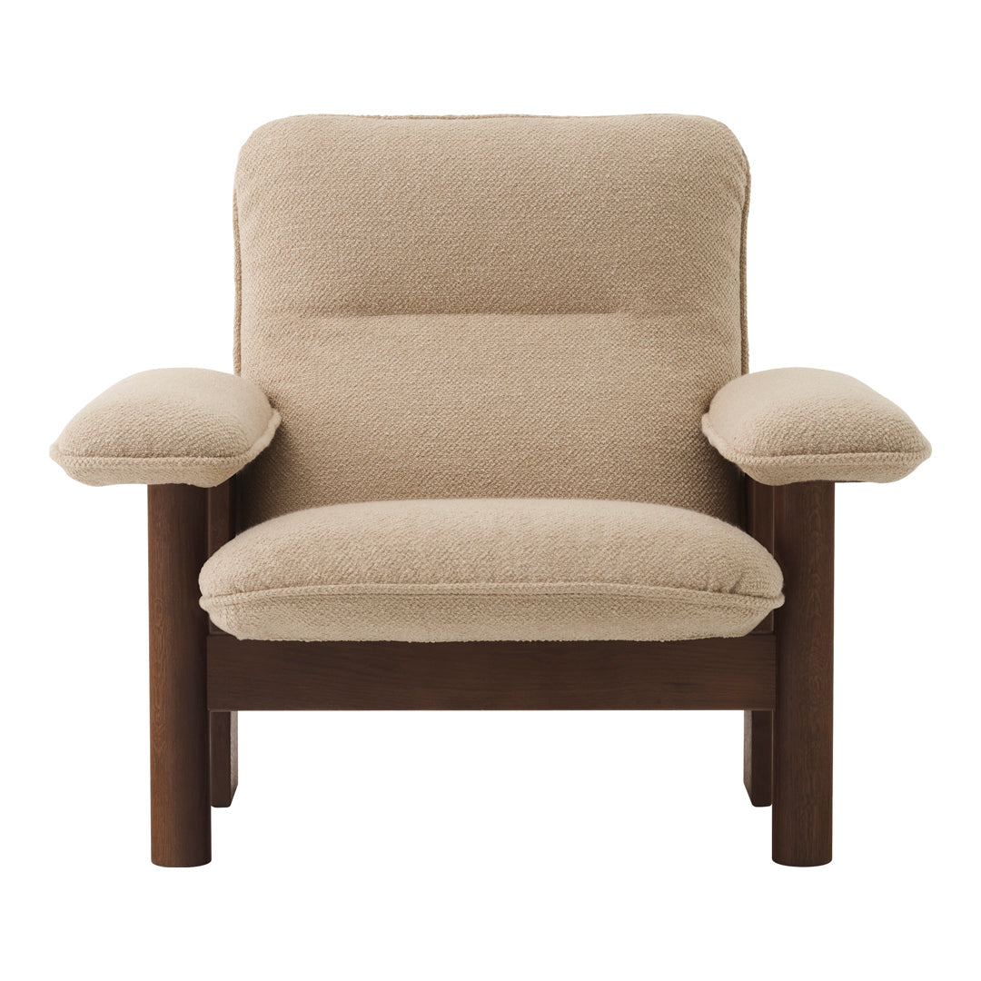 Brasilia Lounge Chair - Mid-Century Modern Accent Chair for Living Room, Bedroom & Office - Comfortable Upholstered Armchair with Wooden Legs