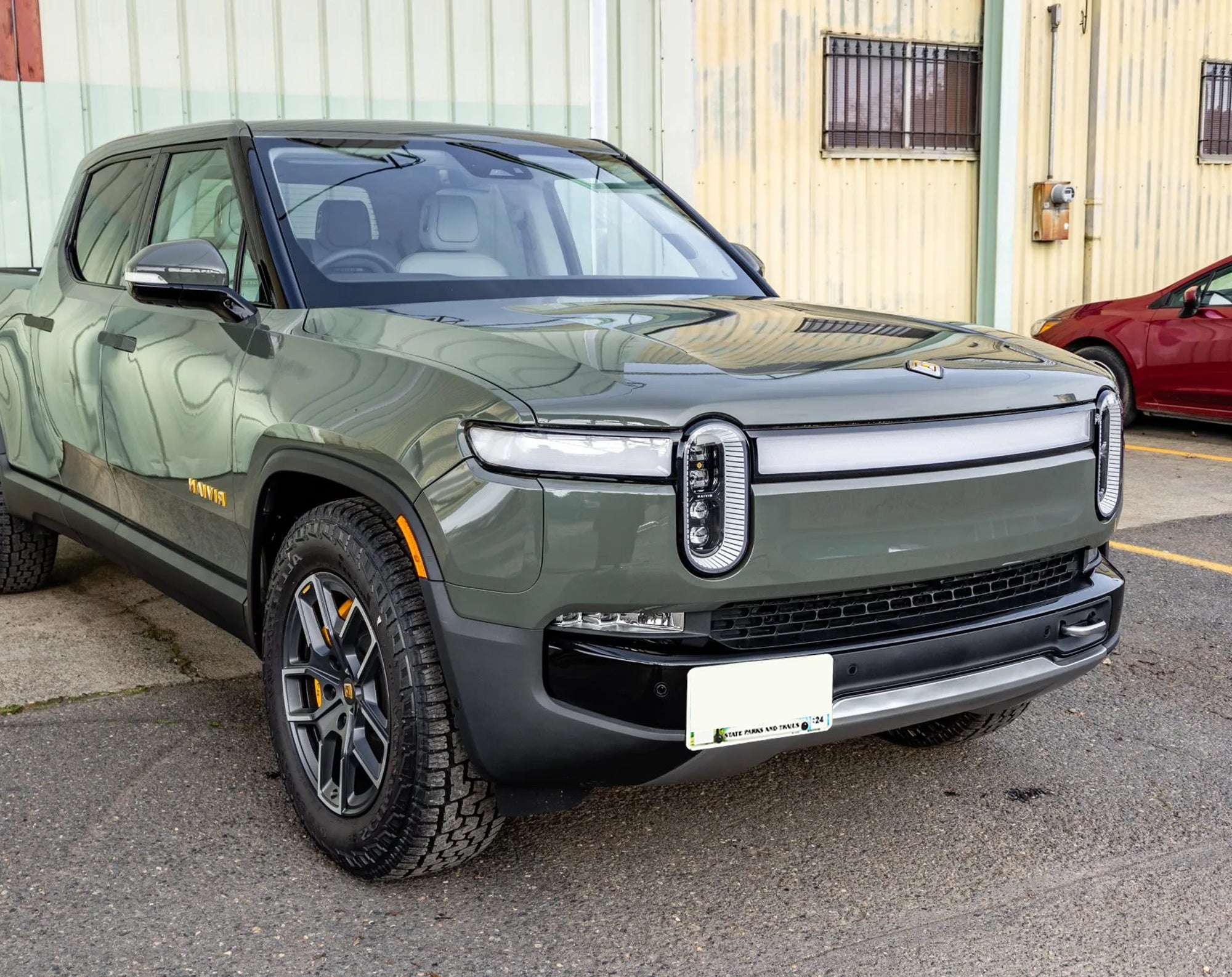 2022+ Rivian R1T R1S Front Tow Hook License Plate Relocation Bracket Kit - Off-Road Accessory for Adventure Vehicles & Trail Riding