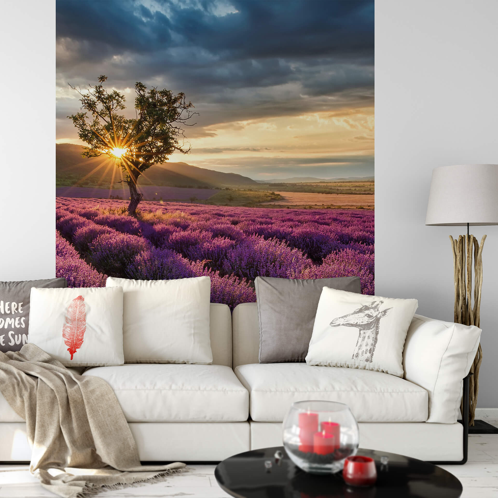 Lavender in Provence Wall Mural 5484 - Beautiful French Countryside Landscape Wallpaper for Living Room, Bedroom & Office Decor