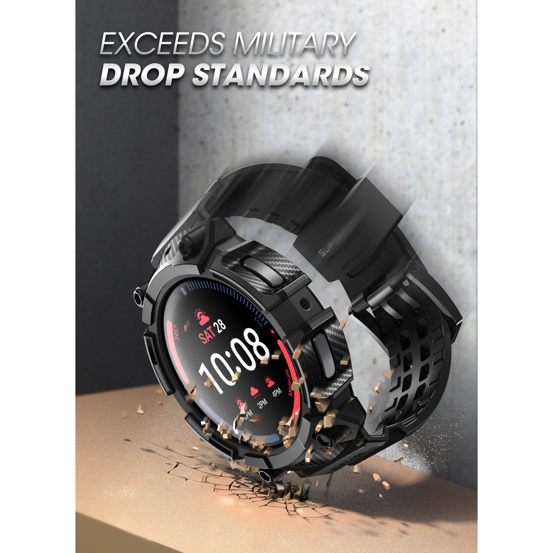 Samsung Galaxy Watch5 Pro 45mm Case with Unicorn Beetle PRO Band - Rugged Protective Cover for Outdoor Sports & Fitness Tracking (Black) - Perfect for Hiking, Running & Active Lifestyle