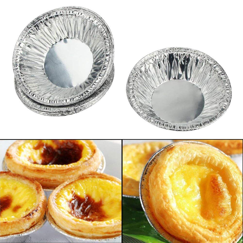 250pcs Disposable Aluminum Foil Round Egg Tart Molds - Reusable Baking Cups for Tarts, Pies, Cupcakes & Desserts - Perfect for Home Baking, Pastry Shops & Catering (250 Count)