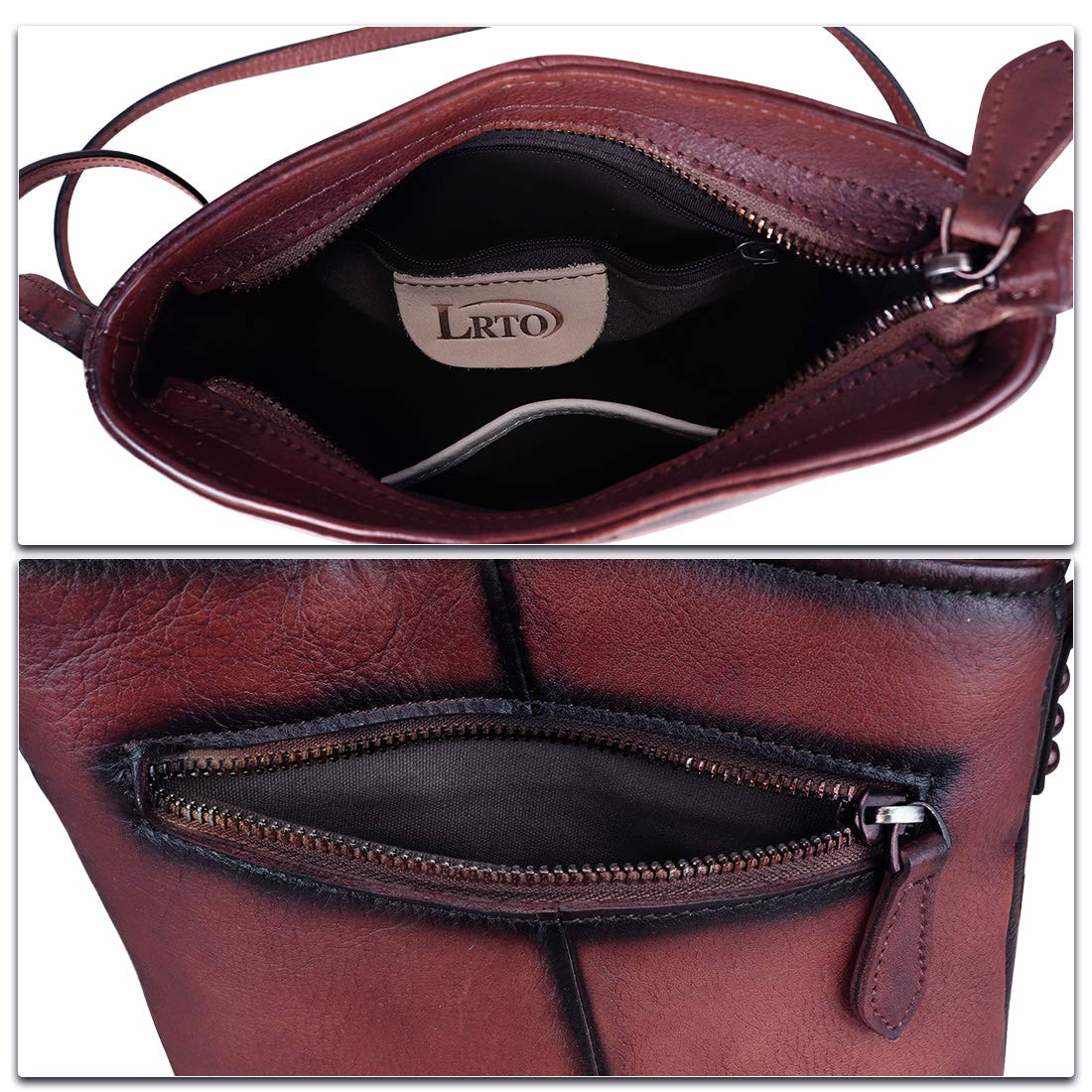 Genuine Leather Crossbody Bags for Women - Retro Satchel Purse Handmade Small Designer Shoulder Bag - Perfect for Work, Travel & Everyday Use